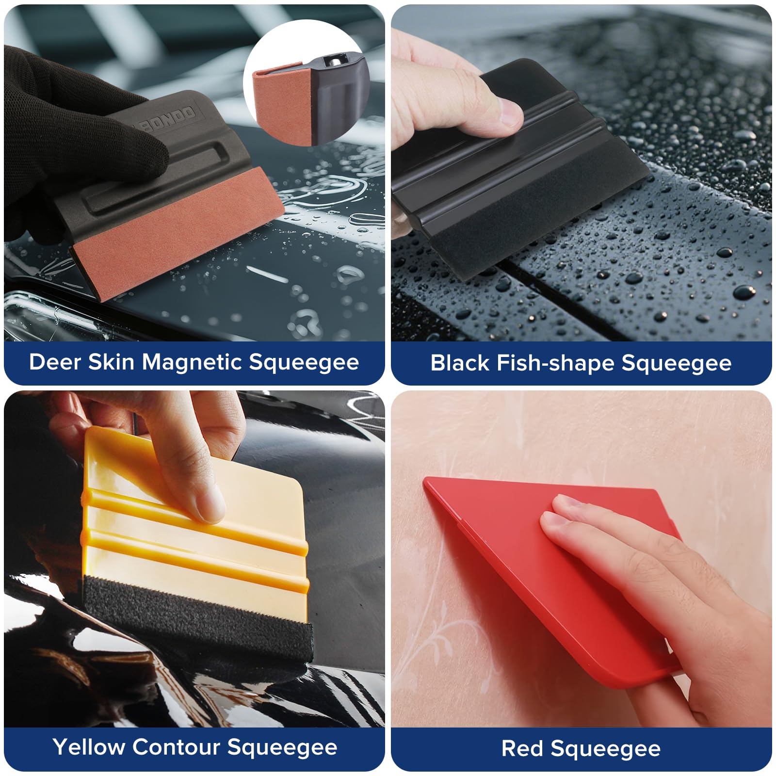 37 Pcs Kit Pellicola Auto con 12 tipi di Spatola per Pellicole Adesive,Vetri Oscurati Auto Kit Wrapping,Car Vinile Kit Wrapping,DIY Oscuramento Vetri Auto Kit,per Installazione Pellicole Auto