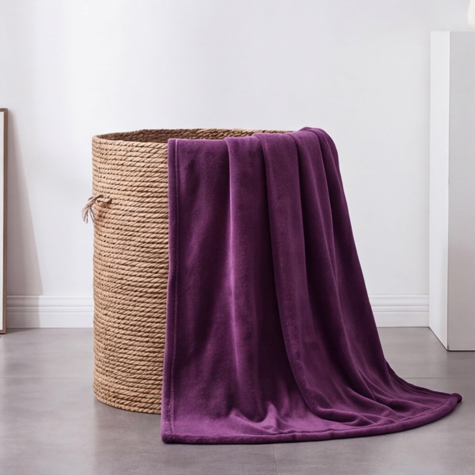 YXRS Fleece Blanket Sofa Throw 155 x 265 cm Silk Touch Fleece Throw Blanket for Sofa Soft Cosy Fluffy for Bed Settees Armchairs, Purple