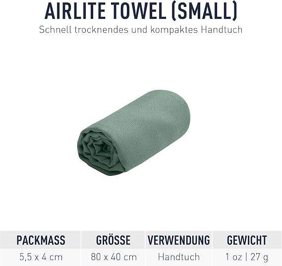 Sea to Summit AirLite Ultralight Towel, Small, Sage