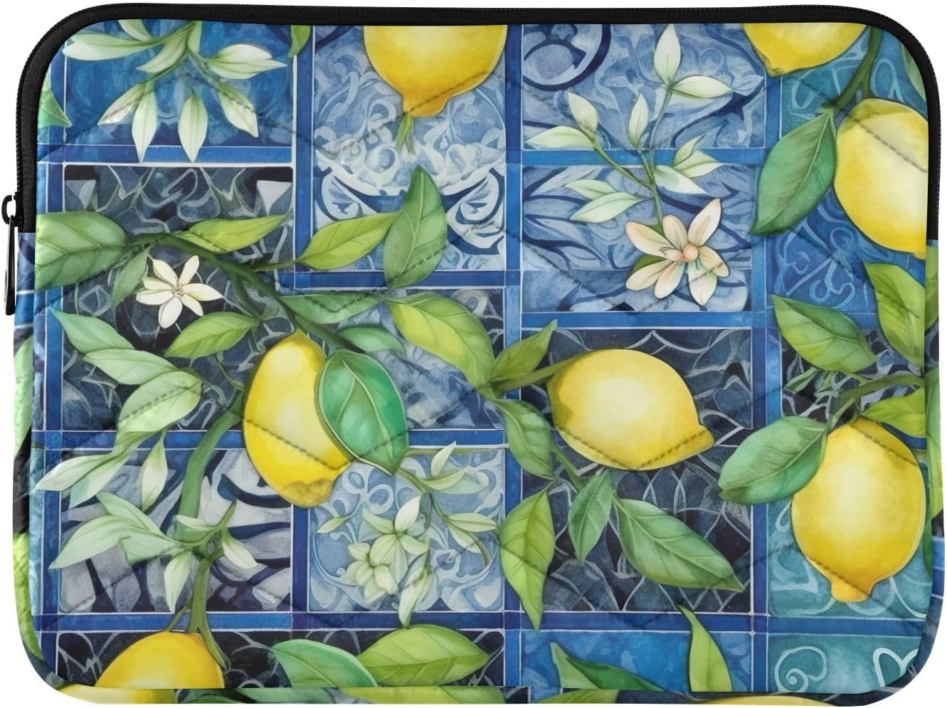 Laptop Case Sleeve Lemon Flower Blue Computer Case Cute Laptop Cover 13 Inch