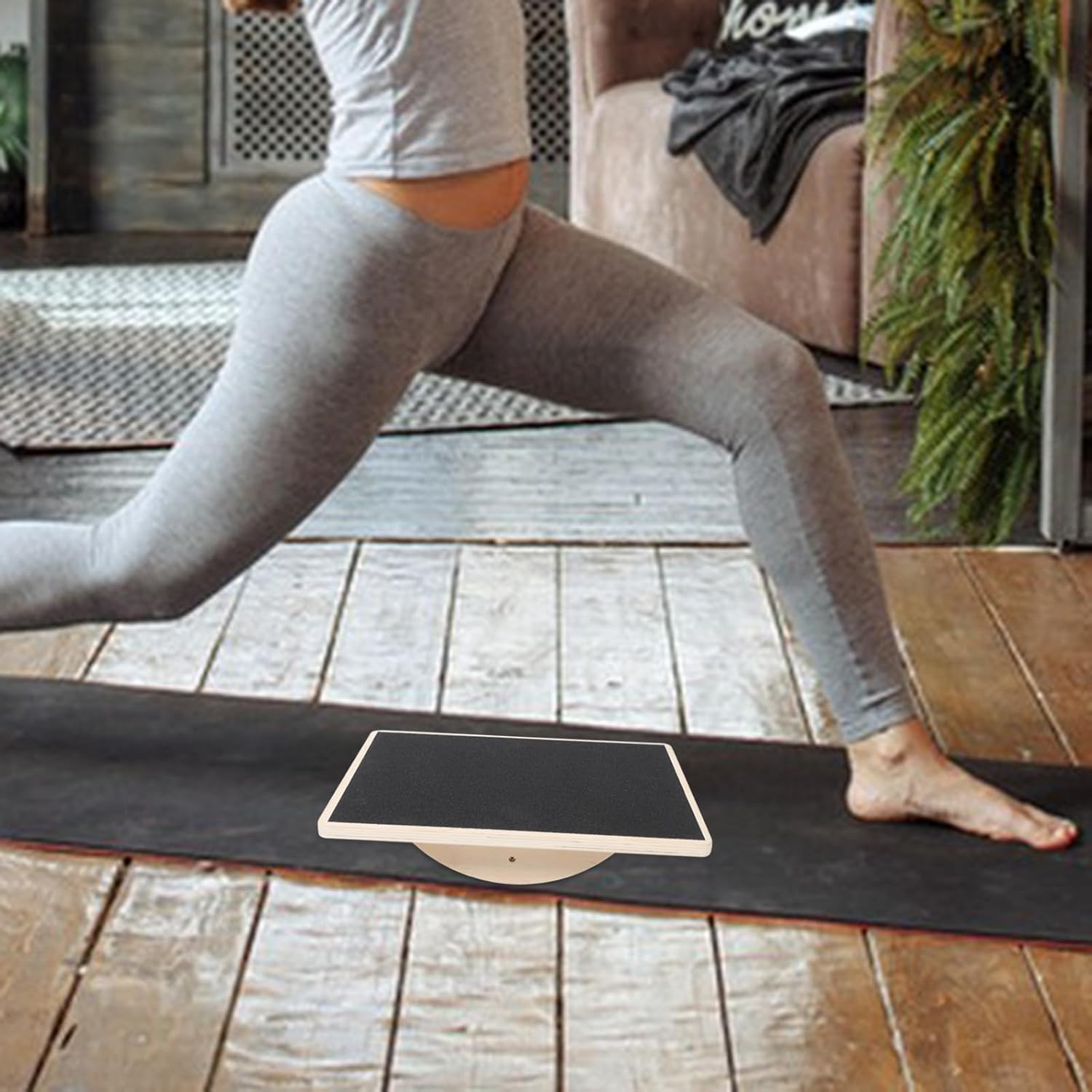 Solid Board for Adults, Anti-slip Rectangular Fitness Trainer Plate for Coordination and Core Stability Training