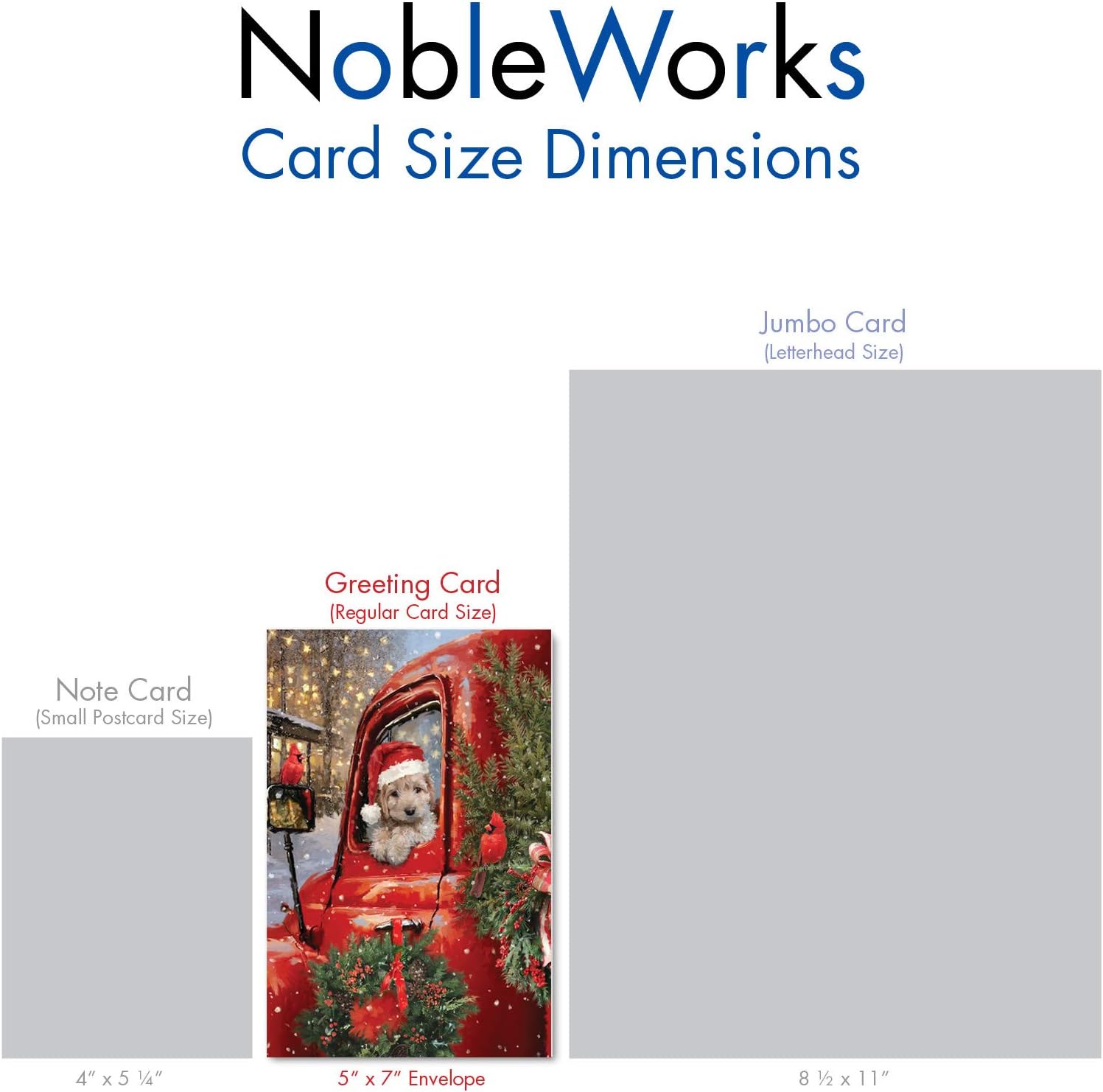 The Best Card Company 12 Christmas Greeting Cards Boxed Set with 5 x 7 Inch Envelopes (1 Design, 12 Each) Red Truck Puppies C3375EXSG-B12x1