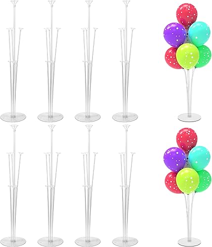 Miniatura 8 de JOYYPOP Juego de 4 soportes para globos palos de globos con base para mesa cumpleaños baby shower decoración de fiesta de graduación