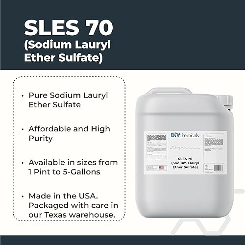 Miniatura 9 de DIYChemicals  Sulfato de éter laurílico de sodio de alta pureza al 70% (SLES) (medio galón)