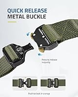 Vista 35 de FAIRWIN Cinturón táctico, cinturones de trabajo para hombres, correas militares, cinturón de red, hebilla de liberación rápida de alta resistencia
