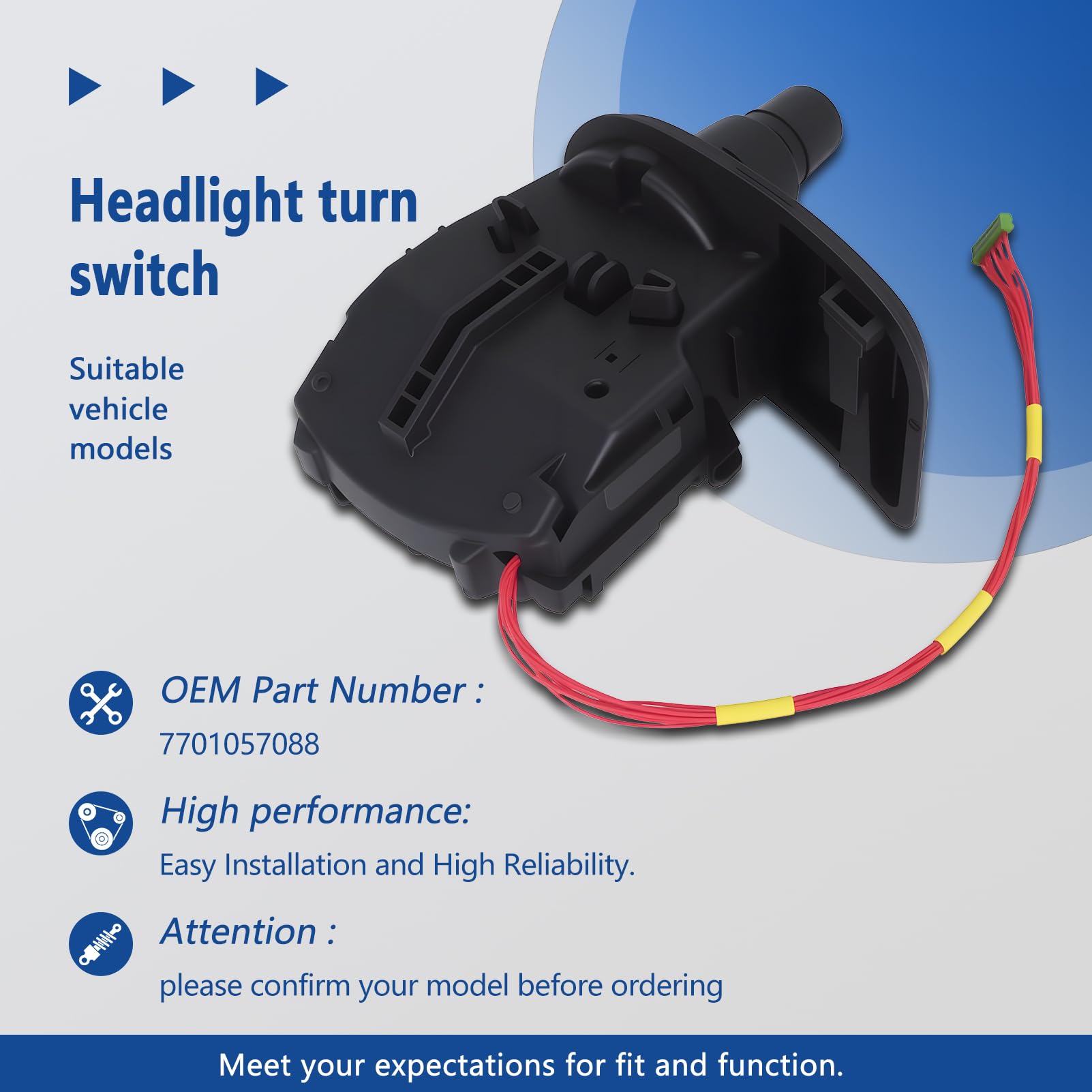 255405605r Interruptor de Indicador de Columna de Dirección para Clio, Kangoo/Grand Kangoo, Modus/Grand Modus F/PO 2004-2020 7701057090 7701057089
