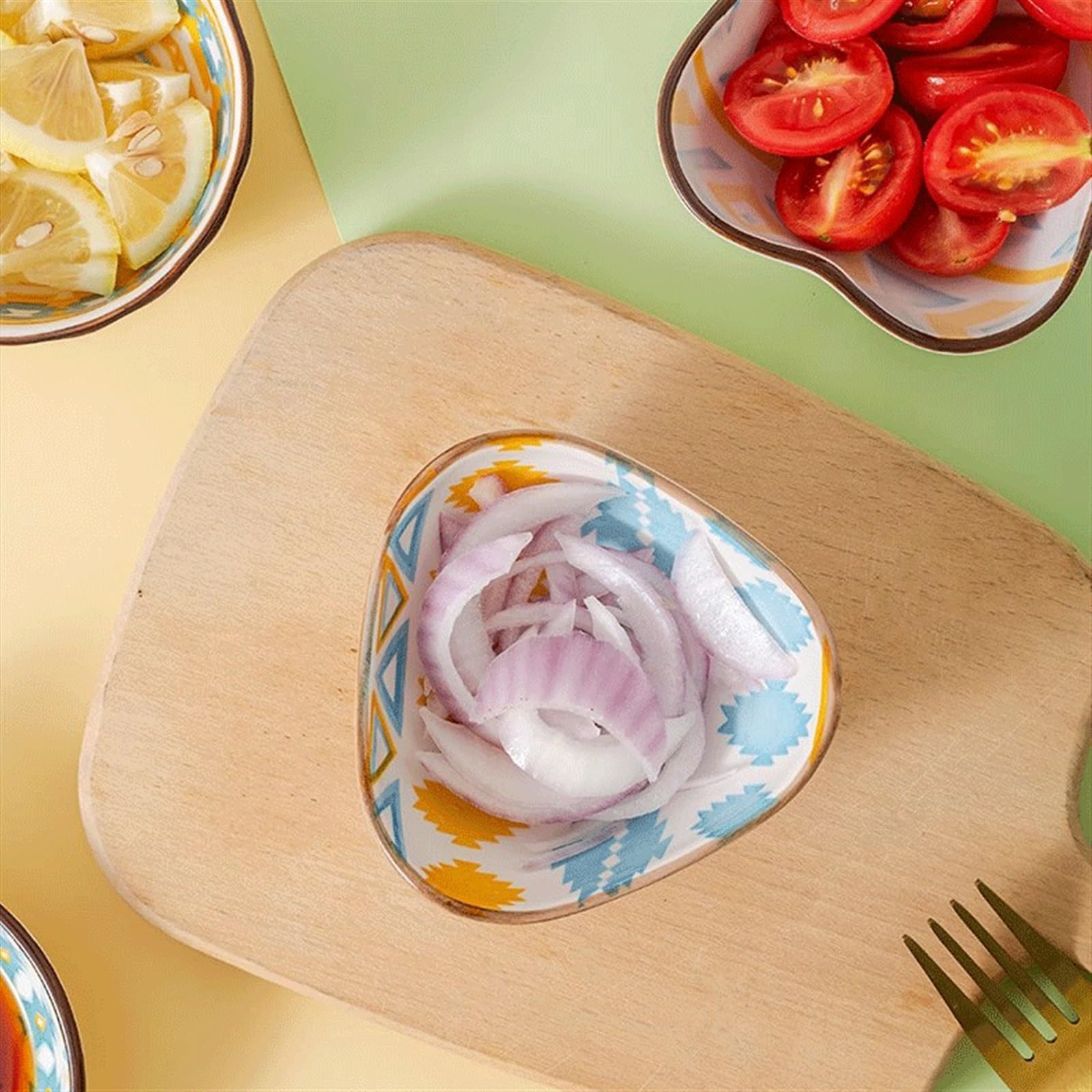 MRKU Piatto in Ceramica per Salsa di soia, Piccole Ciotole per contorni, Mini condimenti per Ketchup e Barbecue