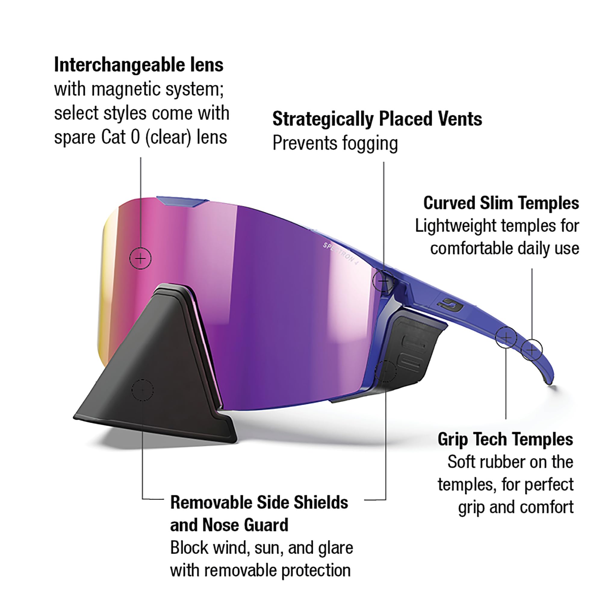 Julbo Edge Cover okulary przeciwsłoneczne męskie, czarny, L