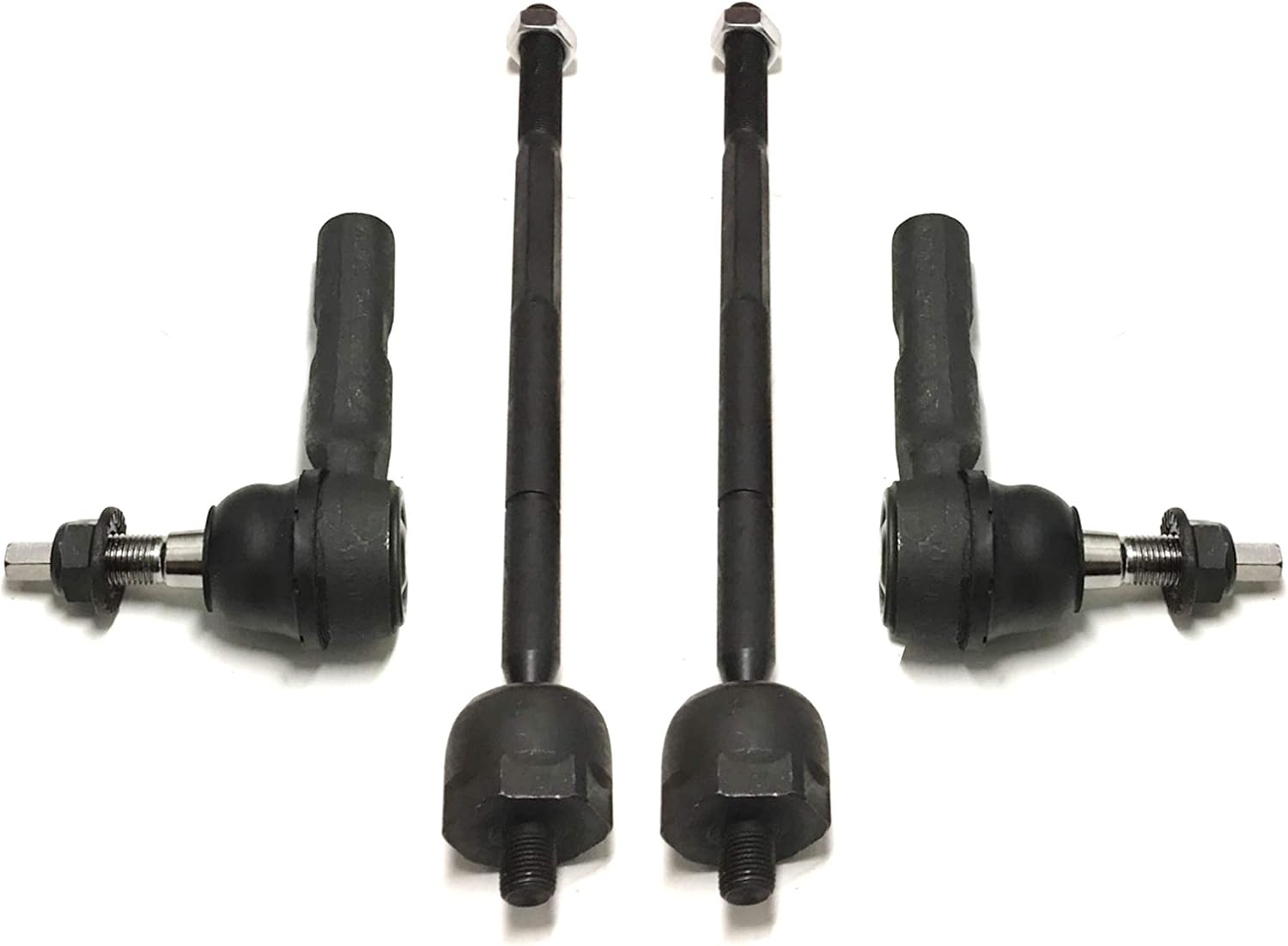 PartsW - 4 Piece Front Tie Rod Ends Inner & Outer Kit Left Right Side Compatible with 2WD Modes