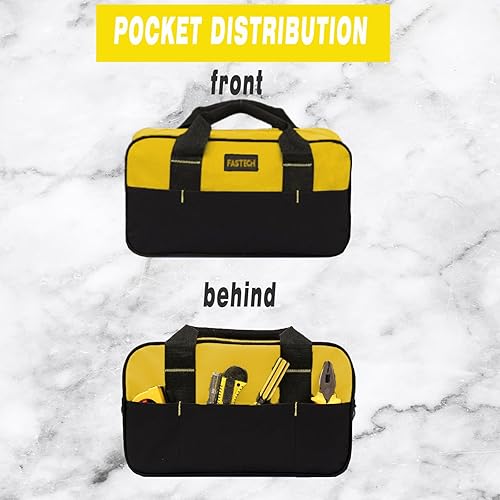 Miniatura 5 de FASTECH Bolsa de herramientas con cremallera de 14 pulgadas, pequeña bolsa de herramientas de boca ancha, bolsa organizadora de herramientas