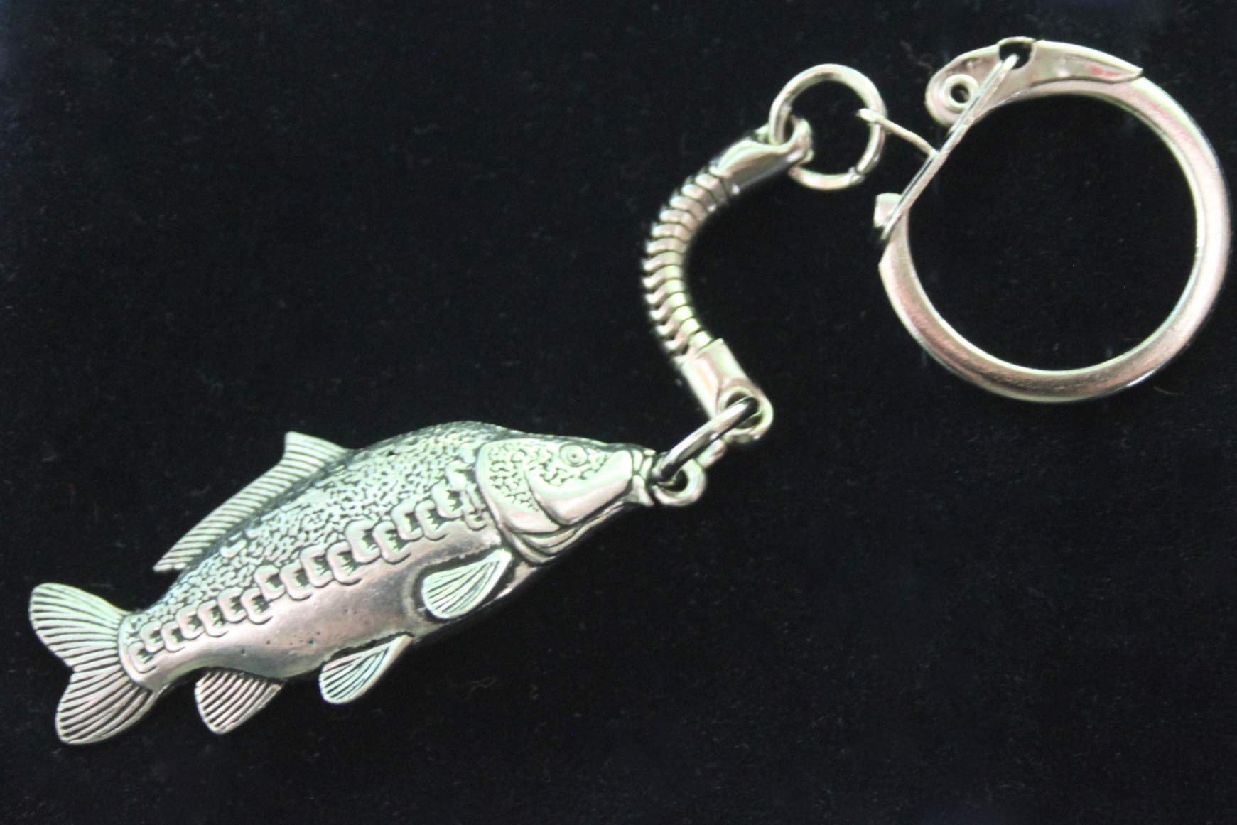 Sworldesigns Pewter Mirror Carp Keyring With Gift Pouch
