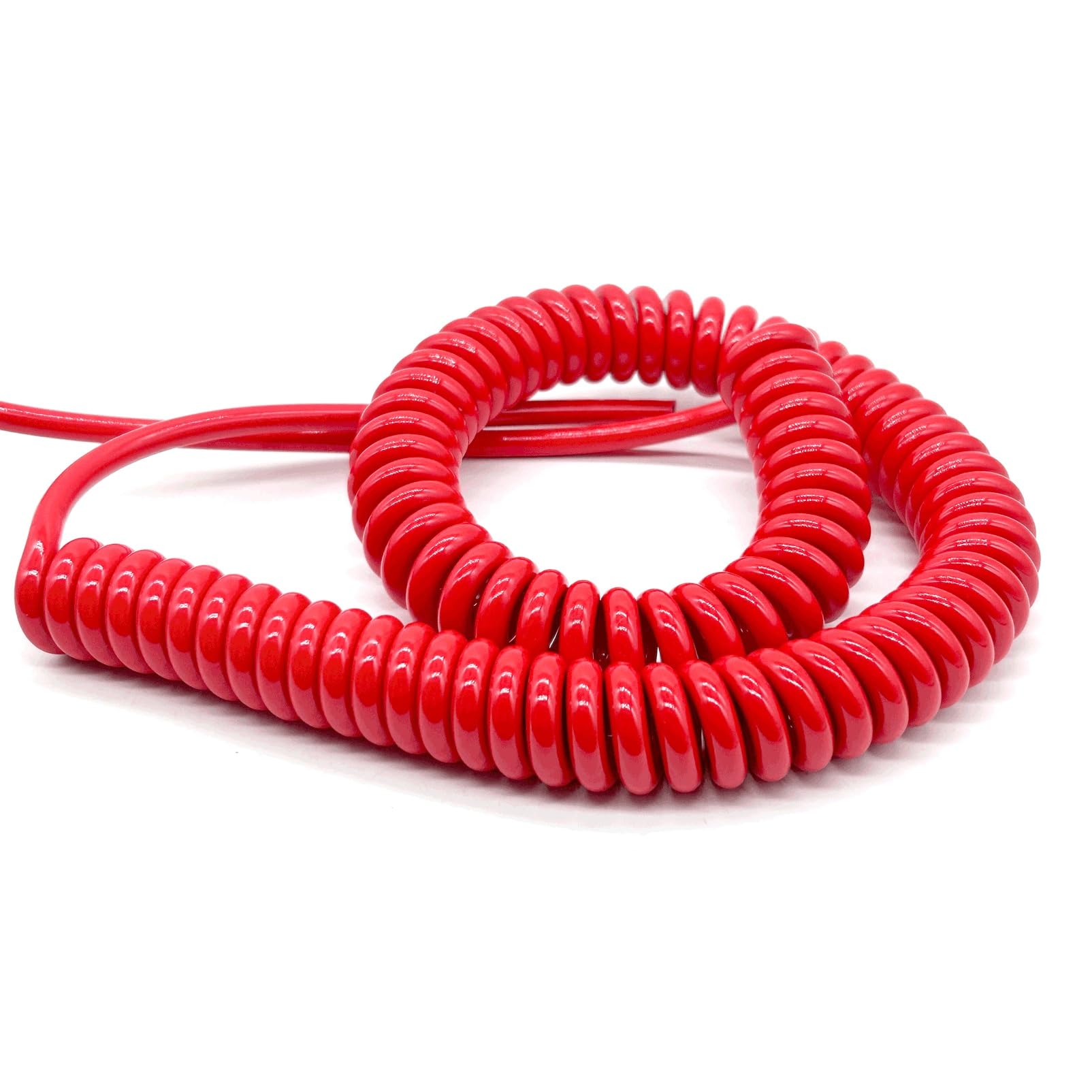 Cavo a spirale a 2 fili, in rame puro da 1,5 mm², cavo elettrico in poliuretano, filo elastico estensibile (fino a 3 metri di estensione)