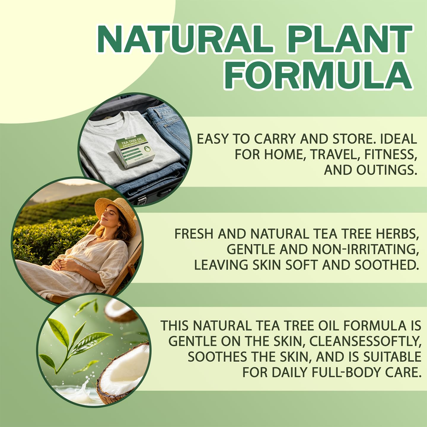 Veloria AntiFungal Relief Soap, Tea Tree Soap, with Tea Tree Oil & Coconut Oil & Witch Hazel, Deep Pore Cleansing, Natural Foot & Body Soaps for Men & Women, 1PC
