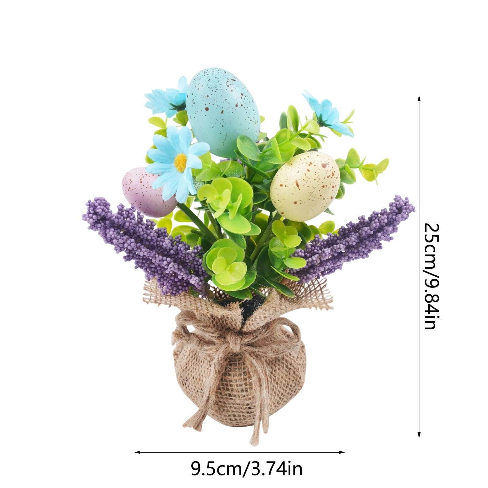 Huevo de Pascua de plantas artificiales para exteriores, con huevos de Pascua adecuados para chimeneas y decoraciones navideñas del hogar y el interior.