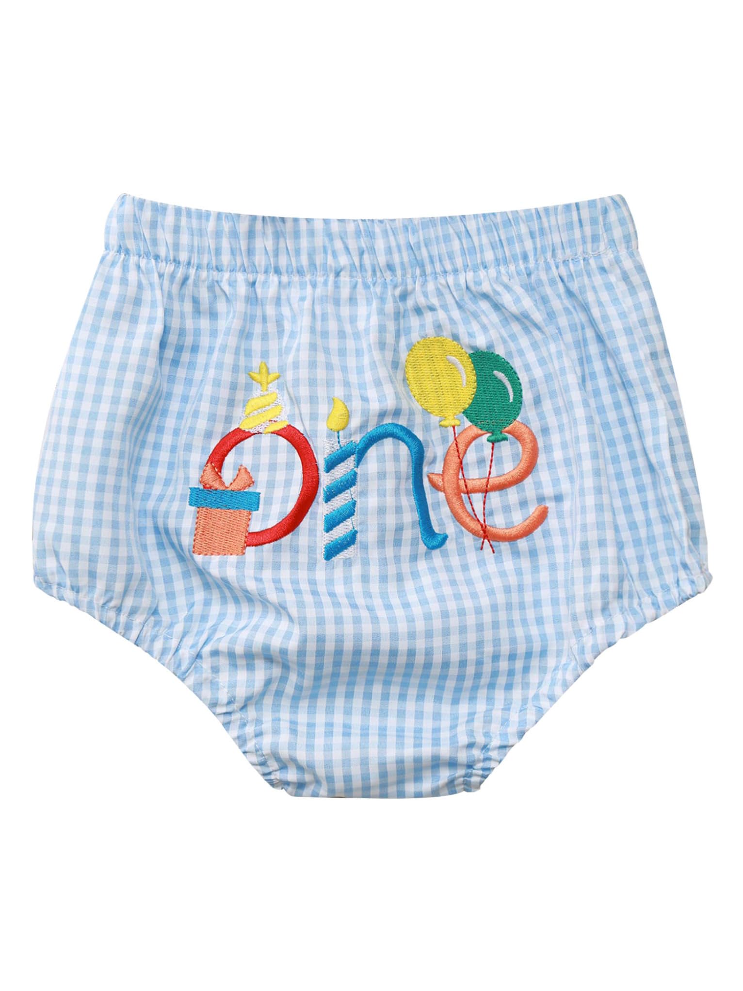 Aiihoo Baby Boy Shorts Elastic Belt Embroidery Underwear Newborn Diaper Covers for Summer Outdoor Blue 6-12 Months