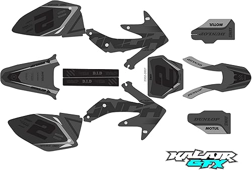 Kalair GFX Kit de gráficos para Honda CRF 450R (2005-2007) Flight Series Gris 21 Mil  Calcomanías de motocicleta Dirt Pit Bike, calcomanías de