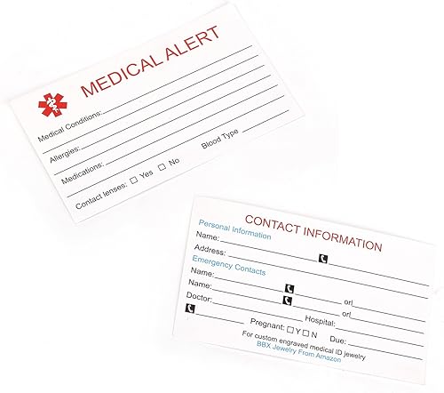 Miniatura 5 de BAIYI - Pulsera de goma para identificación de alerta médica para mujeres y hombres, grabado personalizado