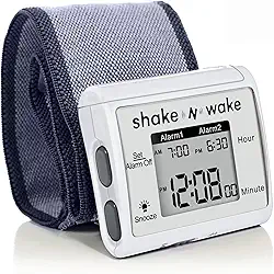 Despertador vibratório Tech Tools - Shake N Wake - Relógio com alarme silencioso - com alarmes duplos