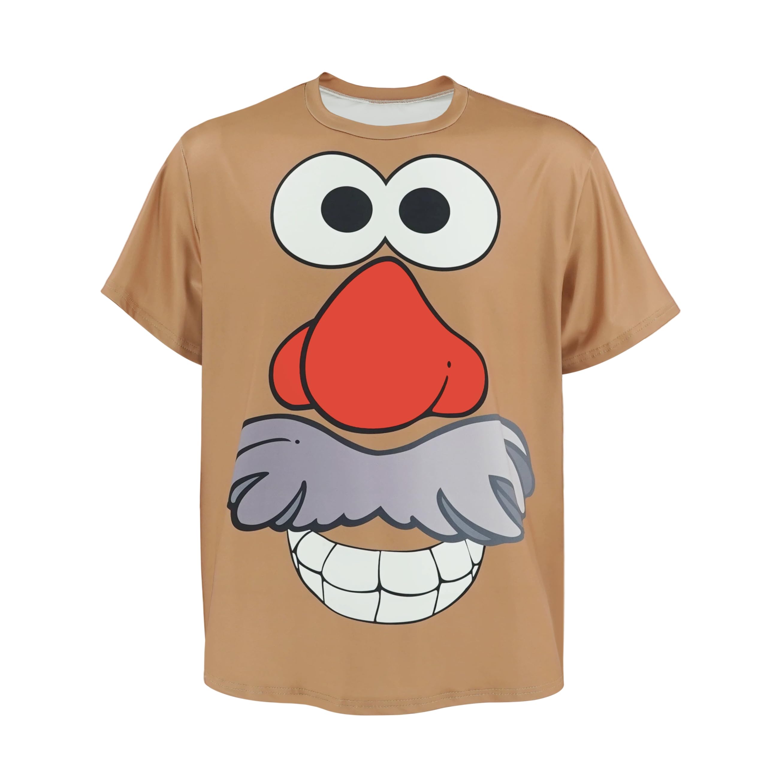 AYYOHON Mr. Mrs. Potato Costume Printed Big Face T-shirt Halloween Couples Tee Cosplay Outfits for Adult Fancy Dress XS