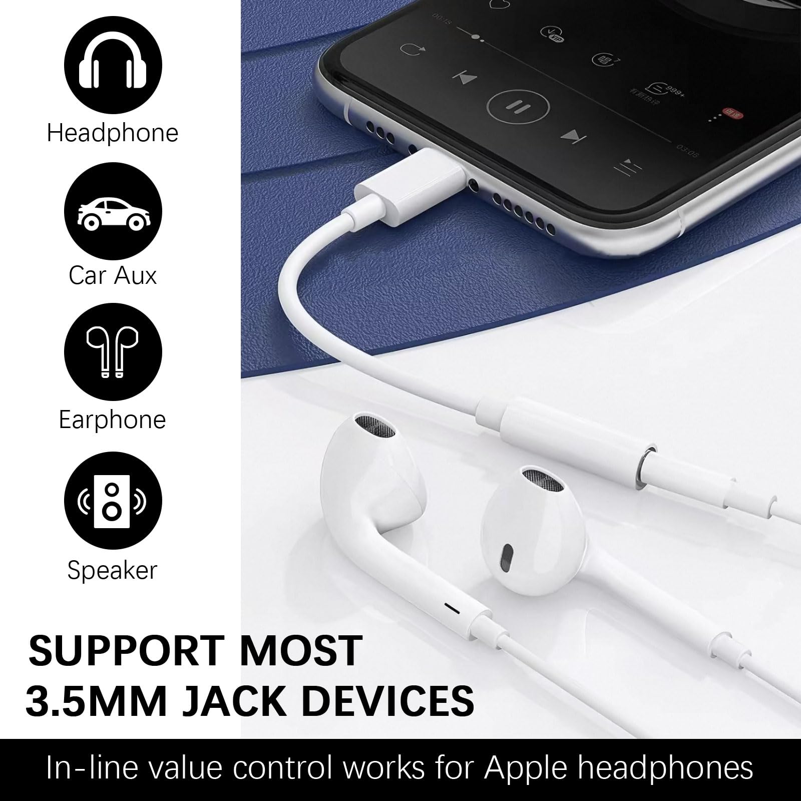 Rosmas Adattatore per cuffie audio da USB-C a 3,5 mm, adattatore da USB C a jack per cuffie, compatibile con iPhone 17/16/15/Pro/Max/Plus, iPad, MacBook, Samsung Galaxy S24/S23/S22/Ultra, Pixel