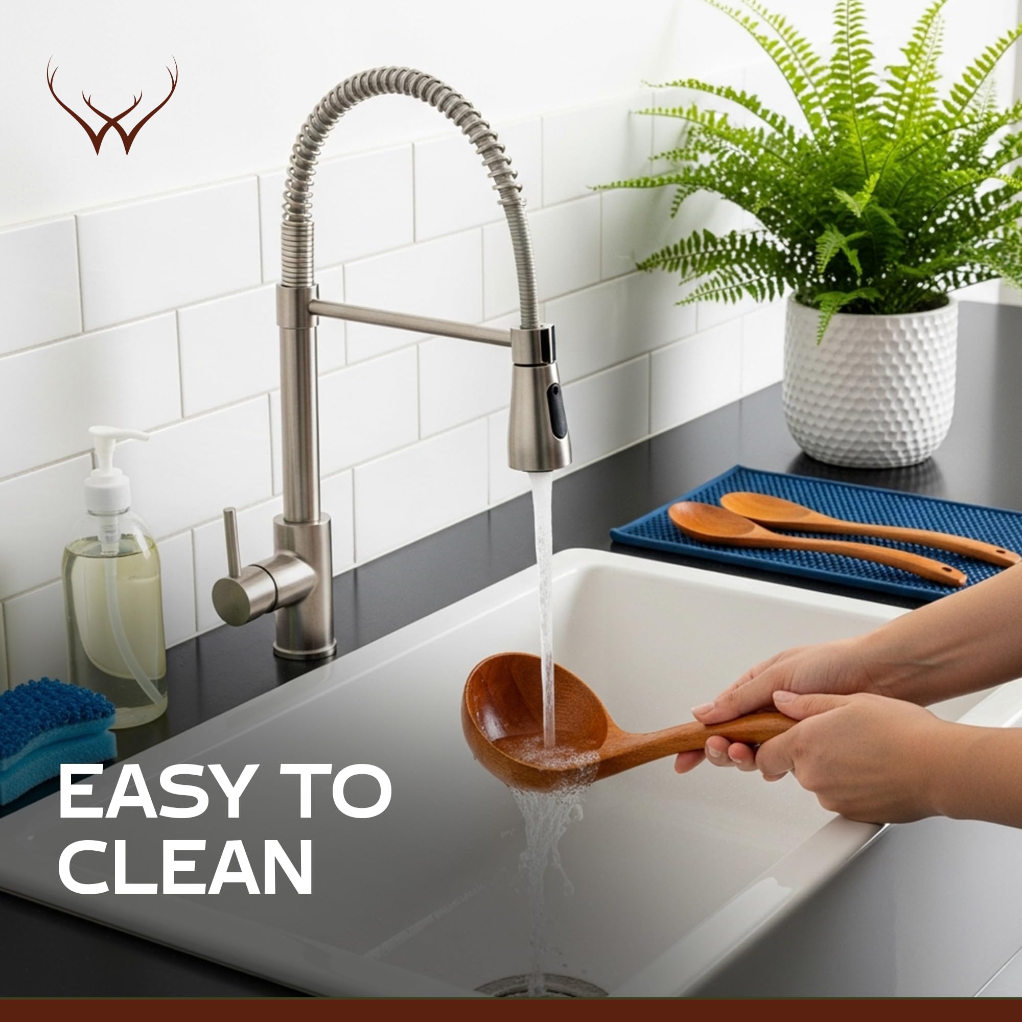 Teak Wooden Ladle Set - Soup Ladle with Spoon Rest -8 Teak Wooden Ladle Set - Soup Ladle with Spoon Rest -8