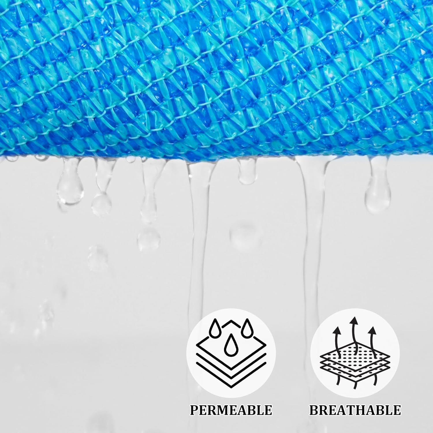 Shade&Beyond Rectangular Breathable UV Block Sun Shade Sail Outdoor Covering Cloth for Deck, Backyard, Pool, 8'x13', Mixed Turquoise (Customized Available)