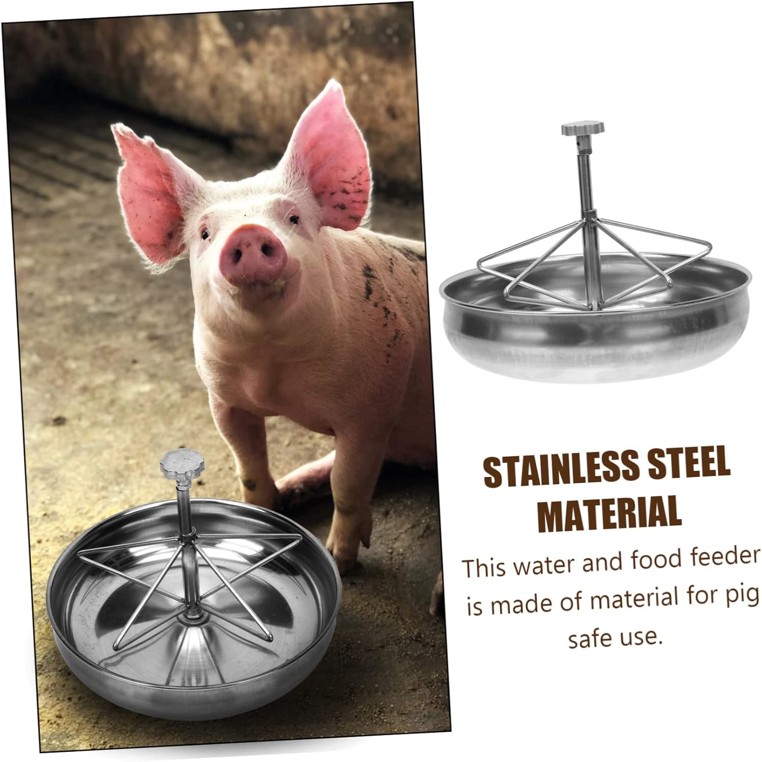 Piglet Feeder Bowl Pig Eating Bowl Stainless Steel Livestock Feeding Container