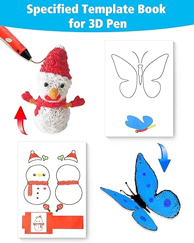 Miniatura 5 de Libro de dibujo con impresión de bolígrafo 3D, plantillas de papel grueso reutilizables de 40 patrones con dos placas transparentes, plantillas de