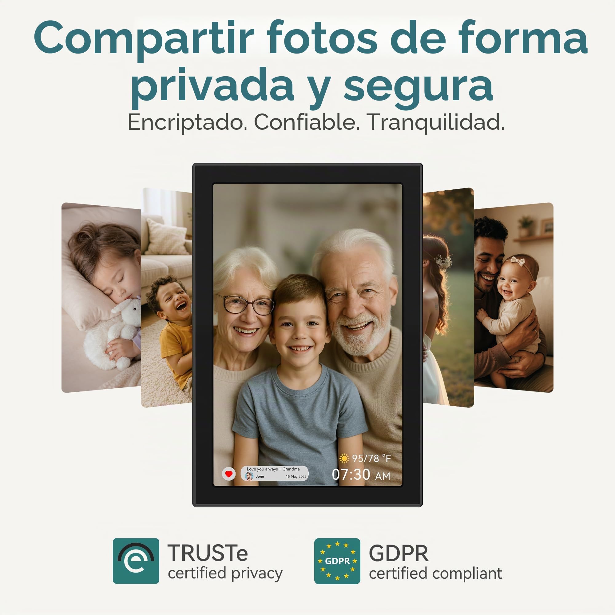 XORO Marco de Fotos Digital WiFi de 10,1 Pulgadas, Pantalla táctil IPS de 1280 x 800 HD, 16 GB de Memoria, rotación automática, comparte Fotos al Instante Desde Cualquier Lugar