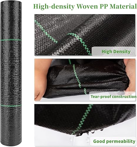 Miniatura 3 de Vanver Tela de barrera de malezas resistente, 3.2 onzas de tela bloqueadora de malas hierbas de jardín de alta calidad para control de malezas,