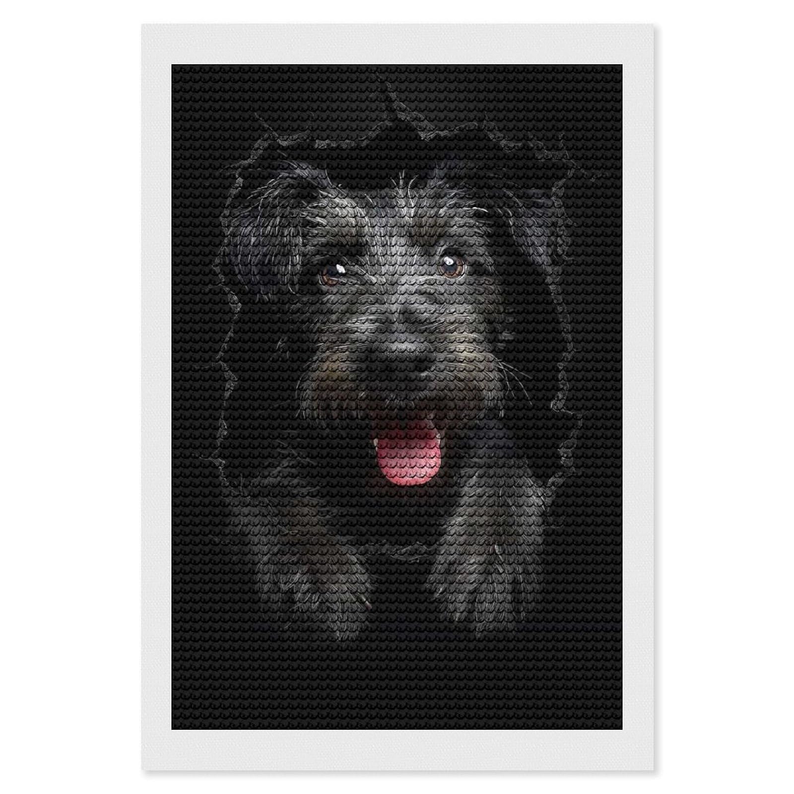 Junmoney Irish Wolfhound Diamond Art Kit 8"x12", Creative Leisure Activity, Complete Accessories, Vintage Style Decor, for Women