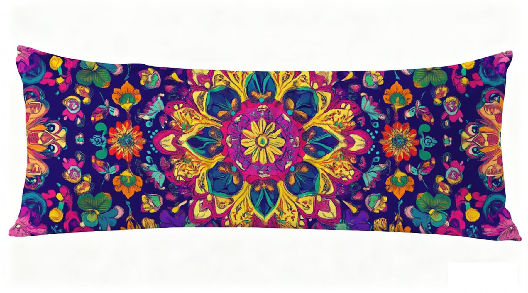 Poduszka do spania na boku, z mandalą, 1 szt., 50 x 180 cm, długa, z zamkiem błyskawicznym, długie poszewki na poduszki, do karmienia, ciąży, dla osób śpiących na boku, fioletowa, J0-536