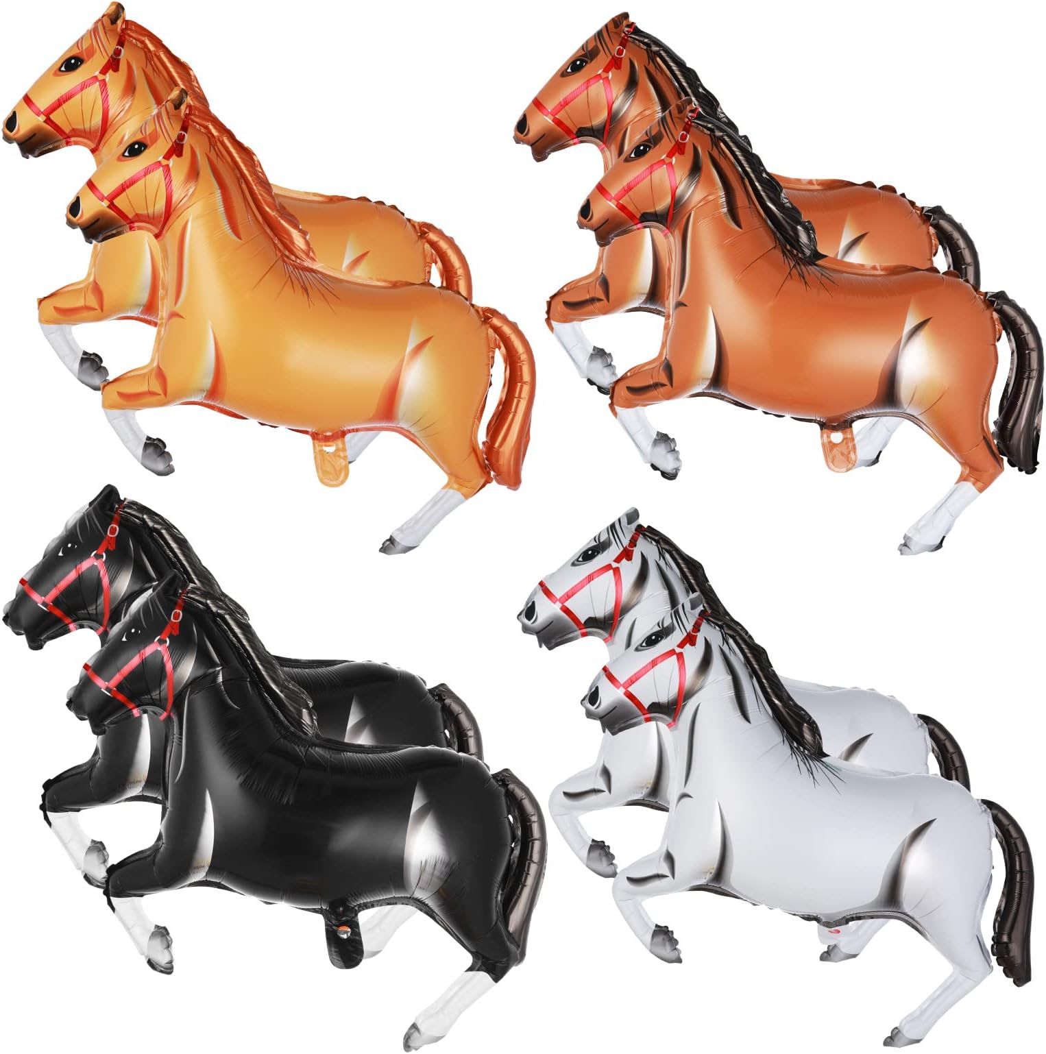 Prasacco 8 Pieces Horse Balloon, Large 30 Inches Horse-Shaped Balloons Cowboy Foil Balloon Horse Themed Party Balloons Decoration for irthday Baby Shower Cowboy Horse Animal Themed Party Decorations