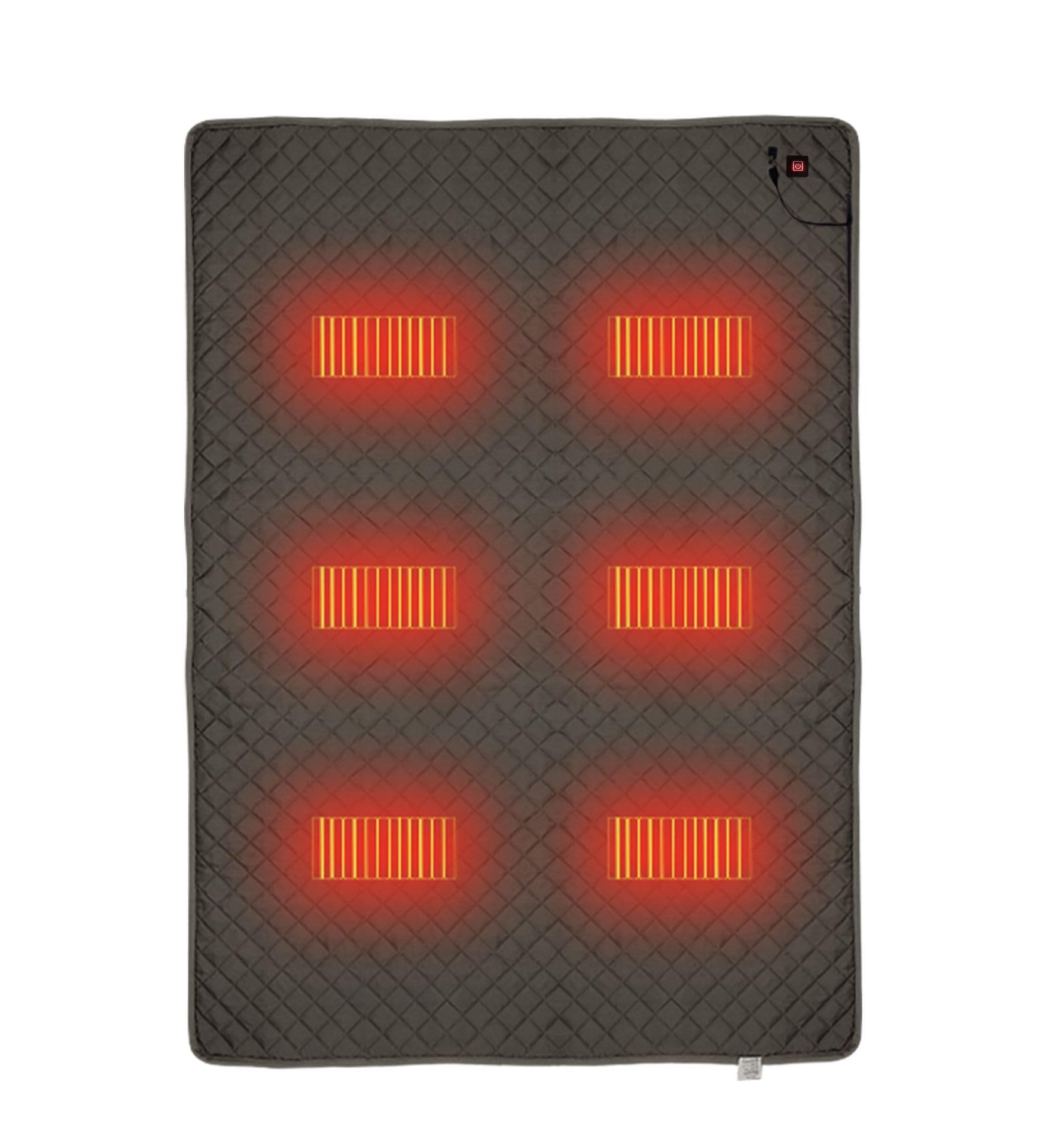 Fodera per Sacco Pelo Doppia Riscaldata, Termoforo Elettrico USB Riscaldatore da Campeggio 4 Zone di Riscaldamento, Riscaldata Portatile per Climi Freddi per Interni Ed Esterni