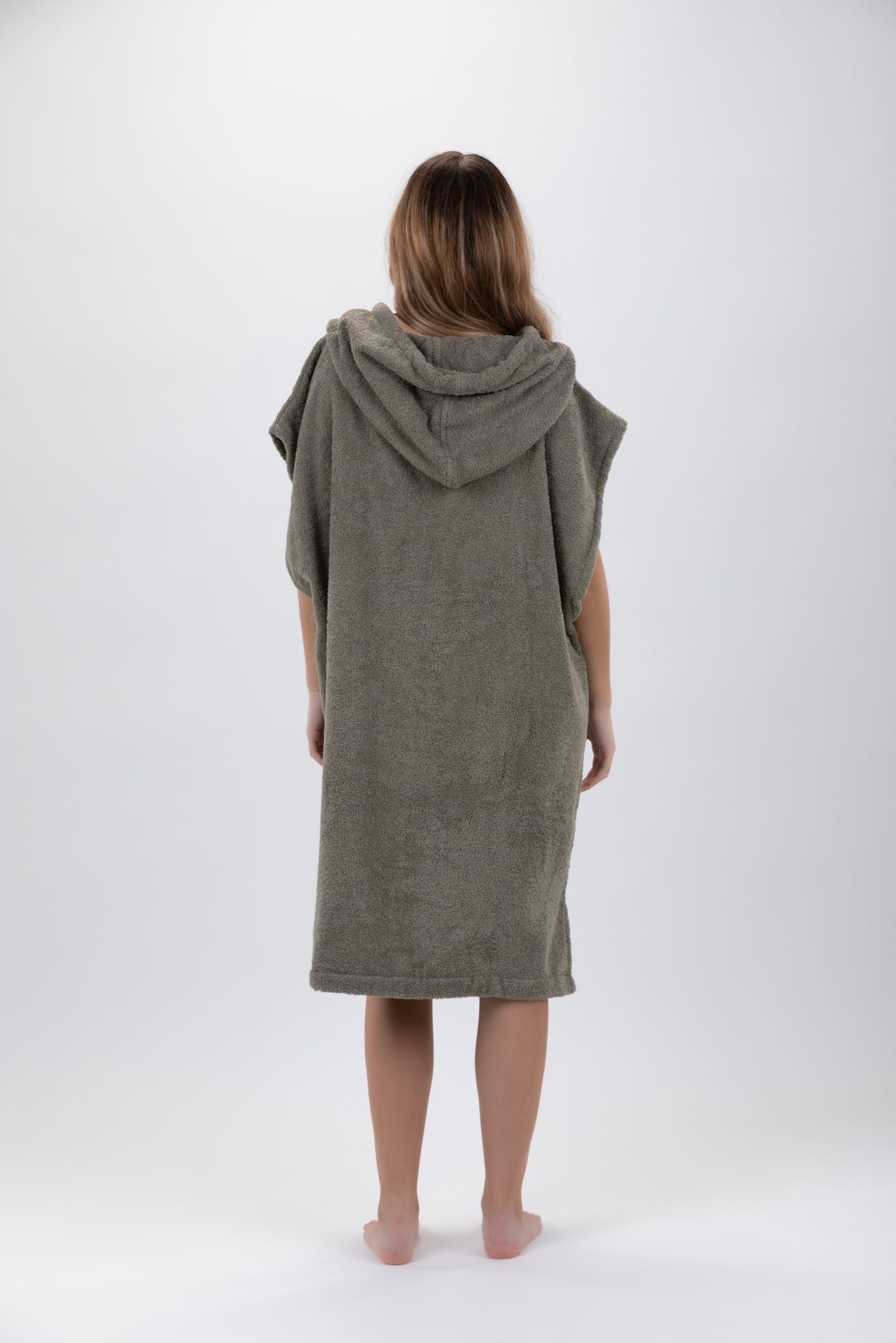 Poncho de Surf du Coton - sans Manches (FR/ES, Alpha/Lettres, M, Taille Normale, Taille Normale, Vert)