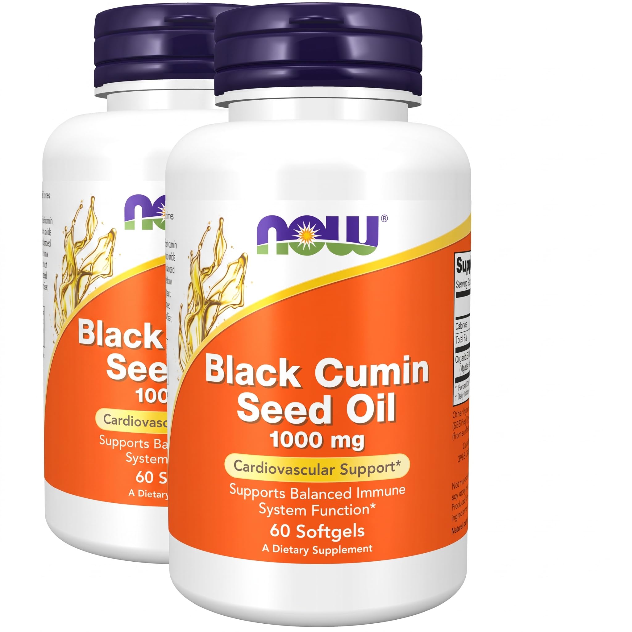 NOW Foods Supplements,Black Cumin Seed Oil,1,000 mg,Cardiovascular Support*,60 Softgels,(Pack of 2)