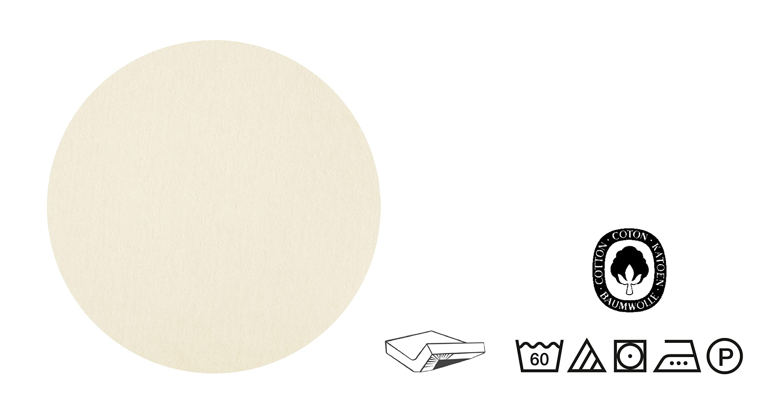 Biberna 0077155 Lenzuolo Jersey (Altezza Materasso max. 22 cm) 1X 90X190 cm > 100X200 cm, Natura