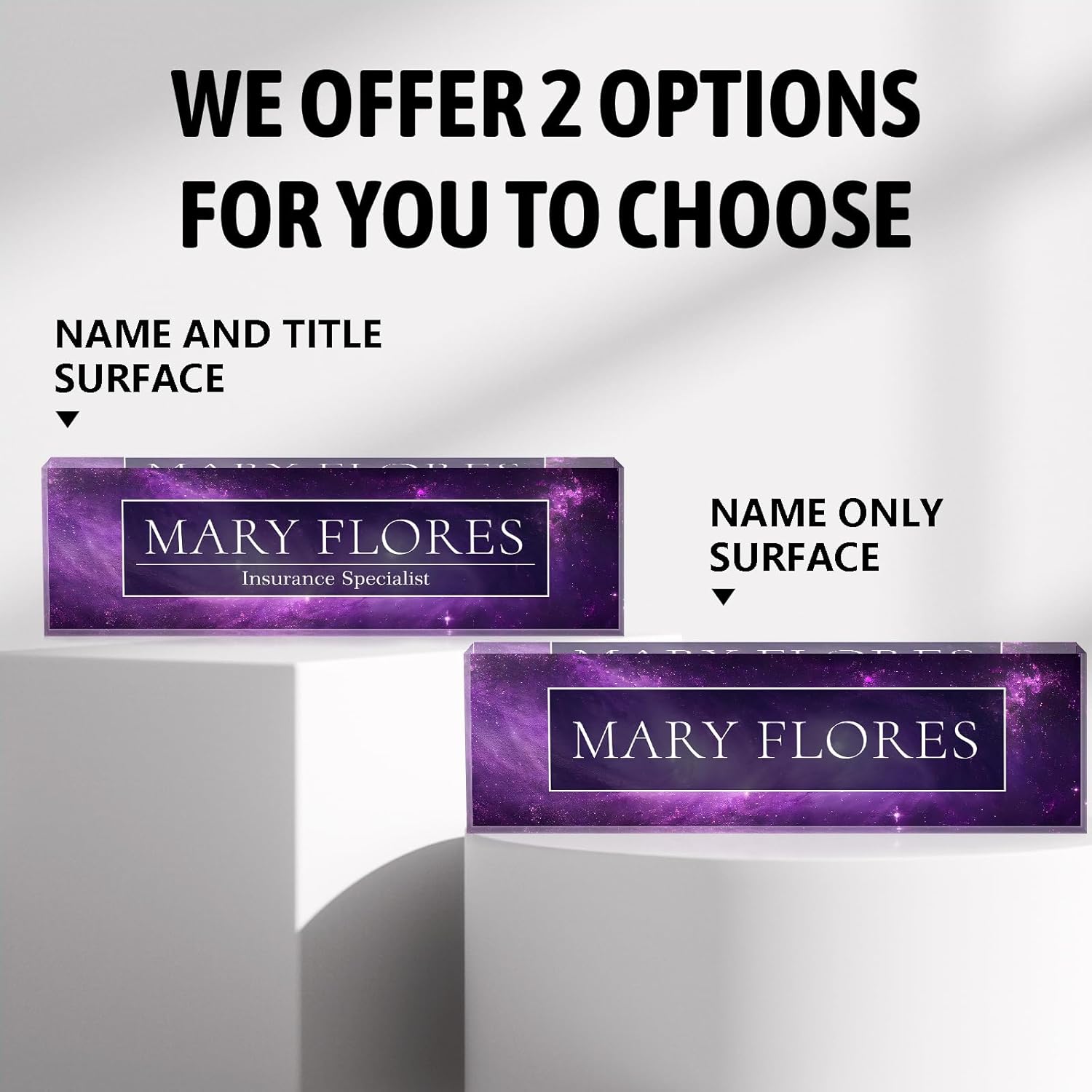 Office Desk Name Plate Personalized, Custom Name Plates for Desks, Name Plate Personalized for Office, Employee Appreciation Gifts (Galaxy 2) - Image 3