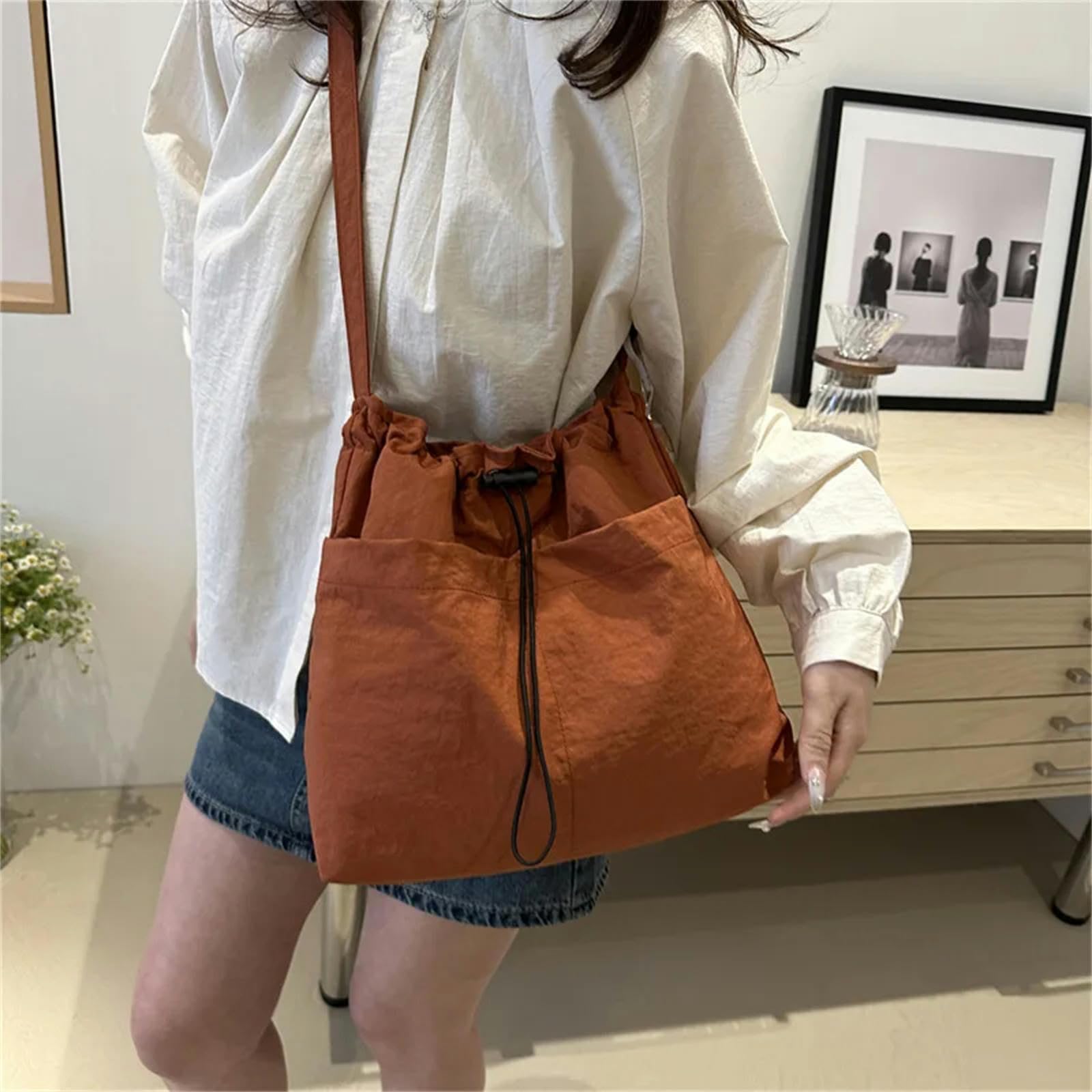 Torby na ramię dla kobiet torba na ramię o dużej pojemności, damska torba crossbody, minimalistyczna torebka-pomarańczowa