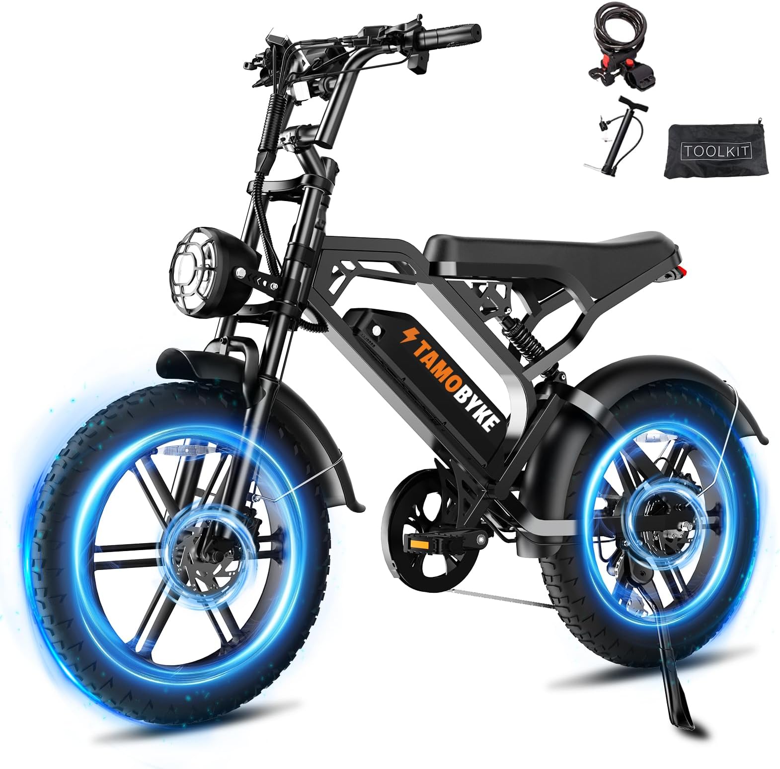 Electric Bike for Adults, 1000-2000W 30-34MPH 48V 15.6-31.2AH E-Bike, 20" x4.0 Fat Tire Electric Dirt Bike, Full Suspension Electric Motorcycle Moped Ebike