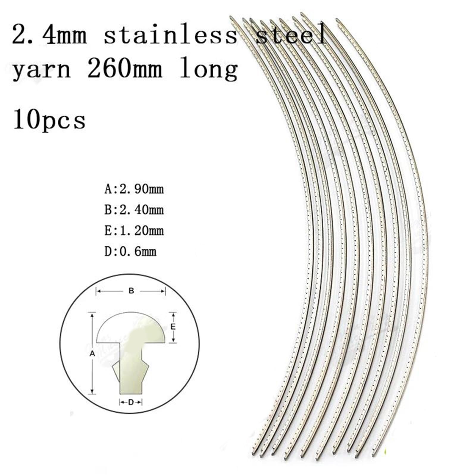 10 Szt. Wsporników/strun Podstrunnicy Ze Stali Nierdzewnej 2.4/2.9 Mm Do Gitar Akustycznych Akcesoria Gitary(2.4mm)