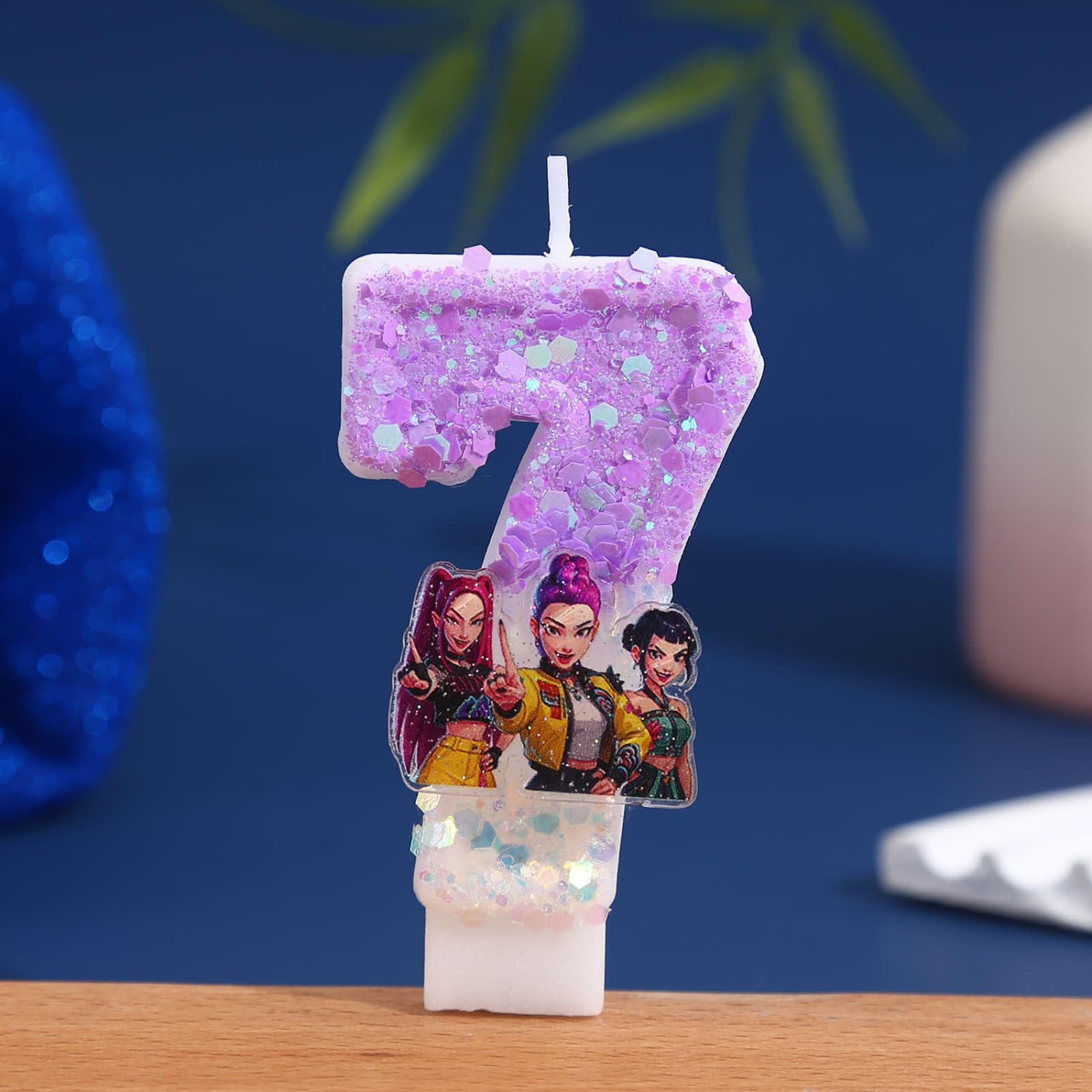 Korea Pop Demon Movie Hunters Birthday Number 7 Candles, Cute Cake Decoration, Perfect for Birthday Party Decorations (7) — view 3