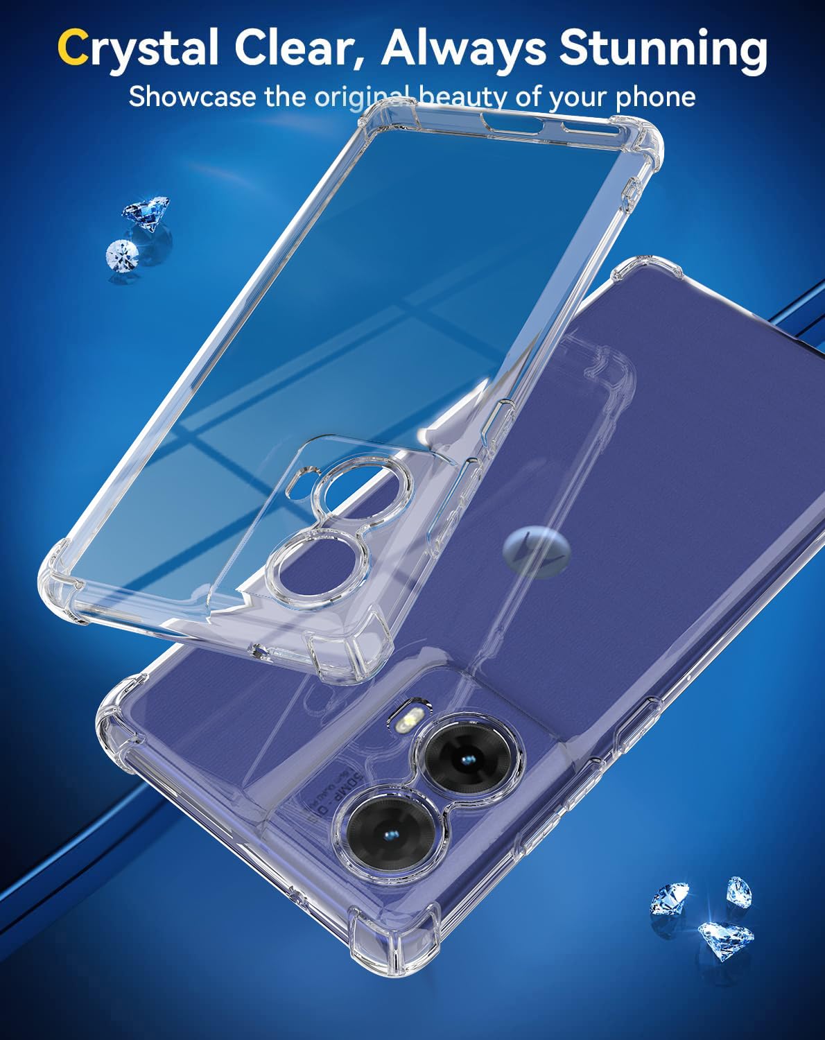 Custodia Con Vetro Temperato 9H Custodia Silicone Trasparente Pellicola Per Motorola Moto G54 - Protezione Completa, Sottile Ed Elegante Cover Per Motorola G54 5g - Foto 5