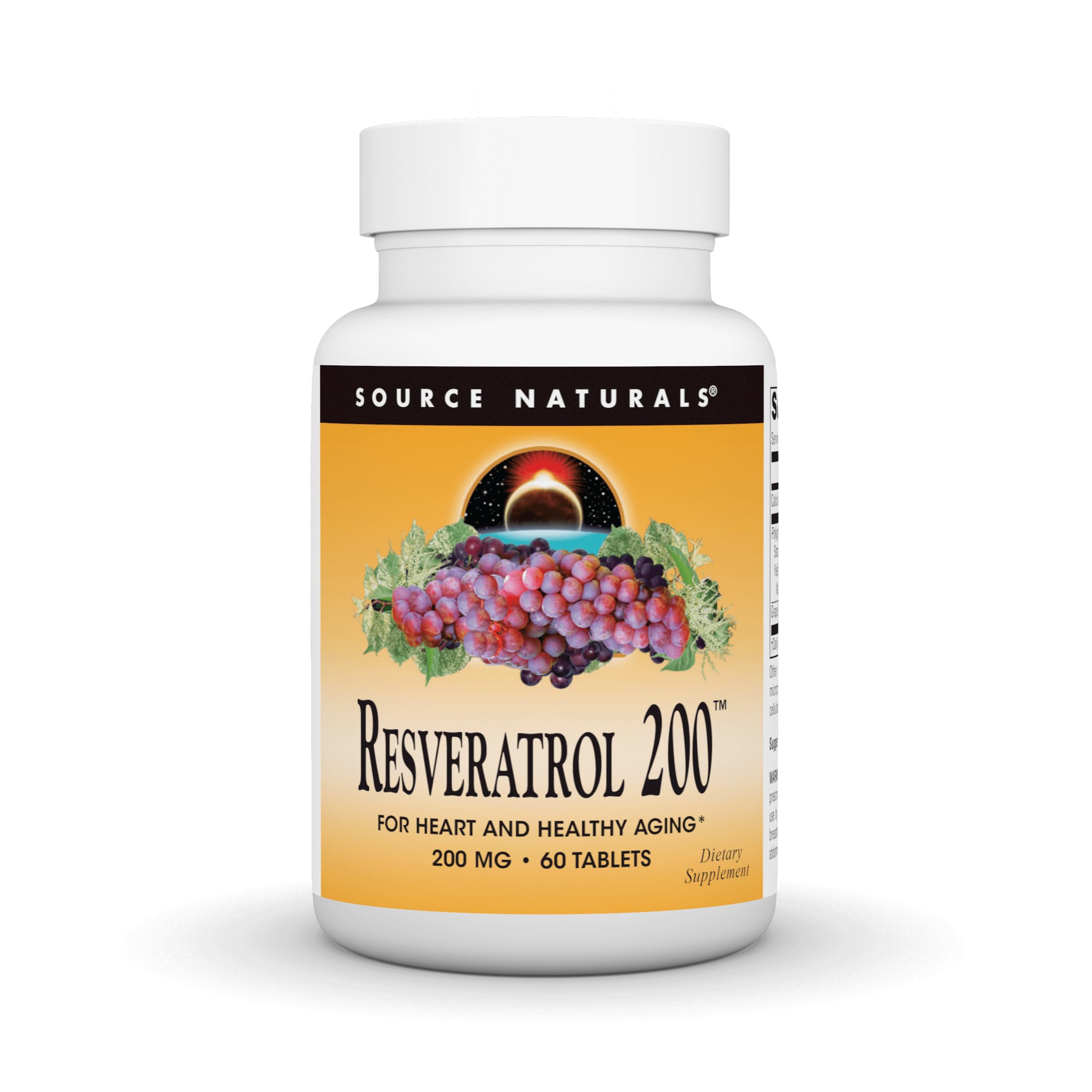 Source Naturals, Vegan Resveratrol 200 mg - 60 Tablets 60 Count (Pack of 1)