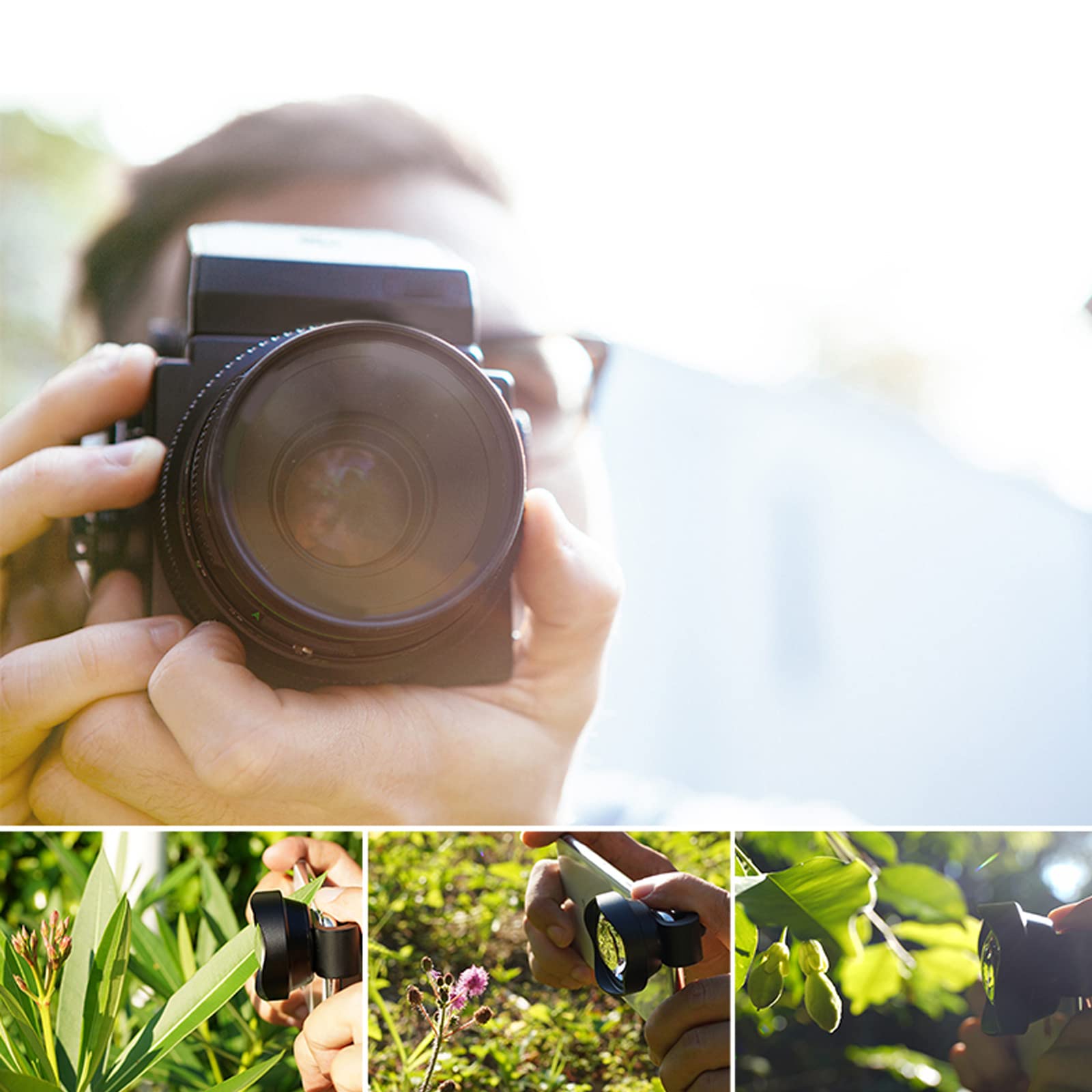 Super Makro Handy Externe Linse 75 mm Teleobjektiv Makro Objektiv 10X Maginierung für Insekten Blumen Schmuck Schießen
