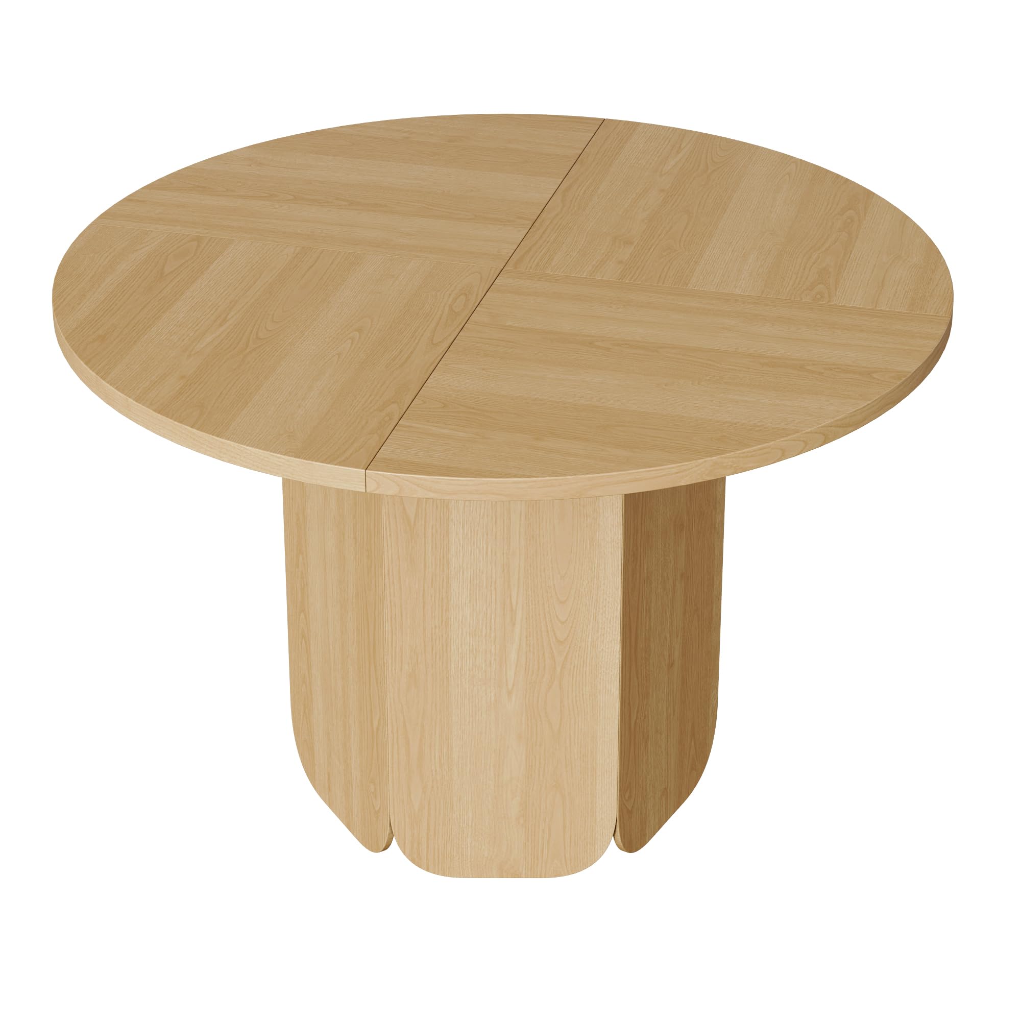 Tavolo da pranzo rotondo, 120 x 120 cm, adatto per 4-6 persone, di alta qualità, durevole e resistente ai graffi, colore rovere (senza sedia)