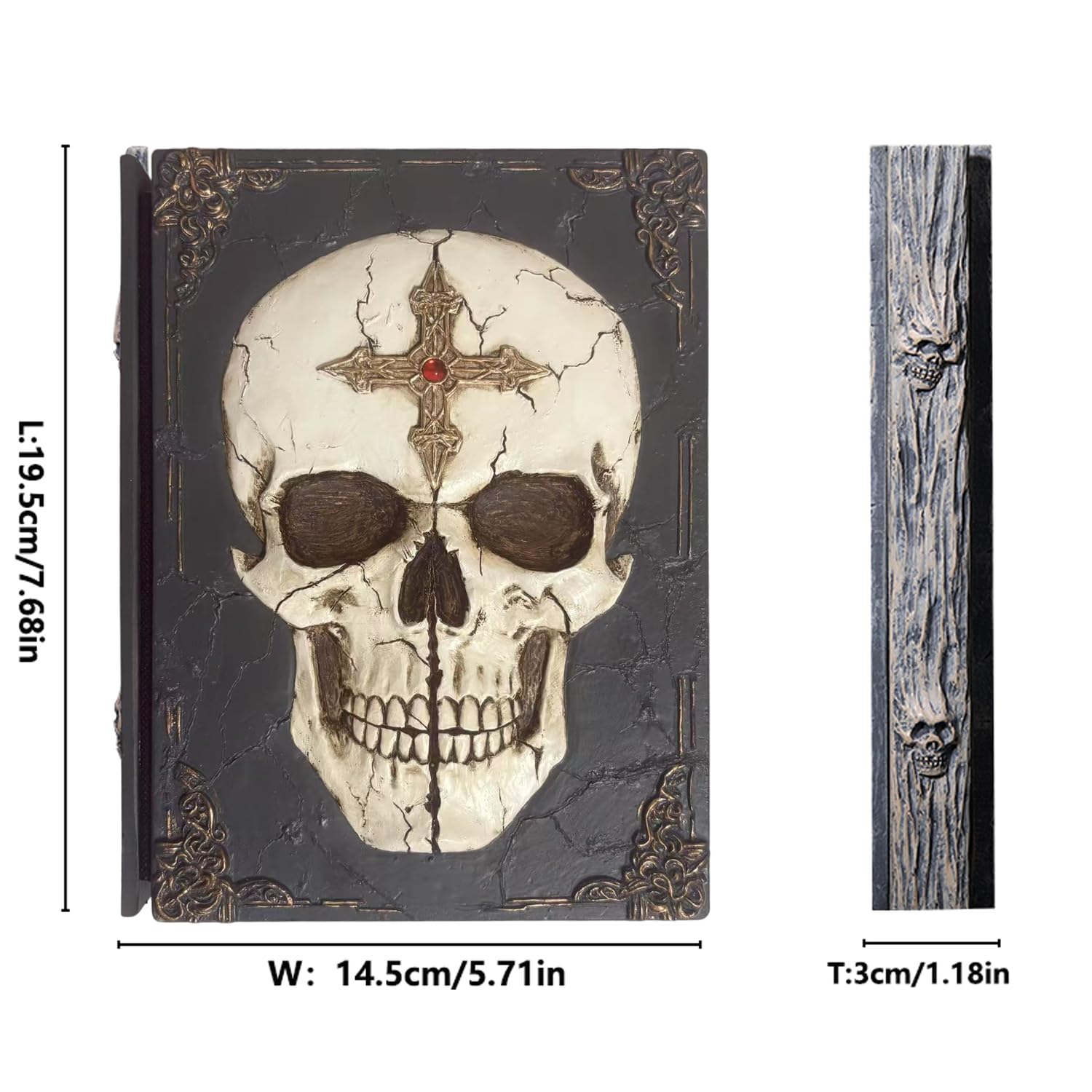 Notizbuch mit Totenkopf-Motiv, 3D-Design, Tagebuch, Retro-Stil, Tagebuch, Skizzenbuch, Hardcover, Malerei, Schreibtagebuch, Weihnachtsgeschenke