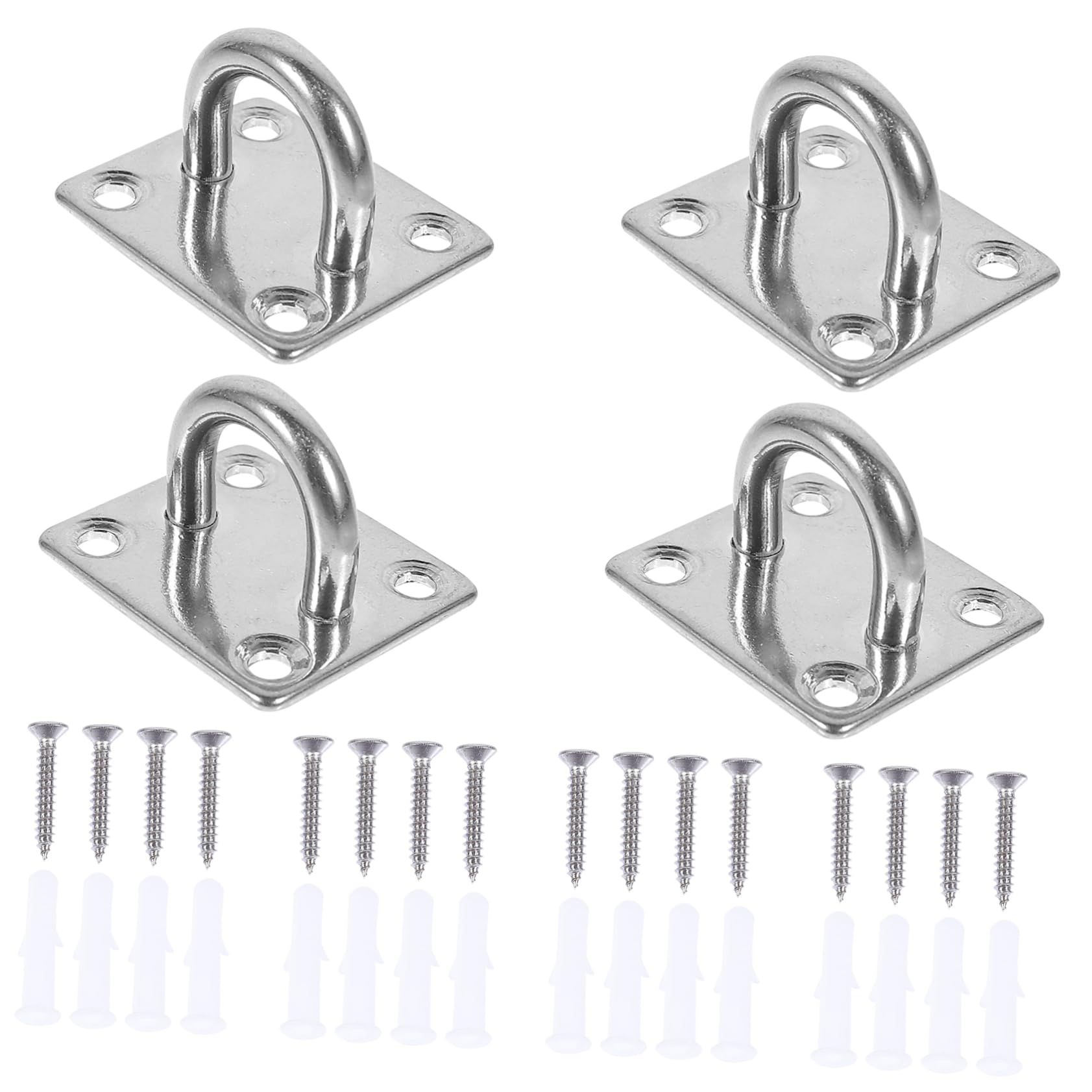 OUNONA 8 Anillos De Acero Inoxidable Gancho De Techo Multiusos Ganchos De Techo Resistentes Ganchos Para Colgar Ventiladores Para Instalación En Techo Para Hamaca Para