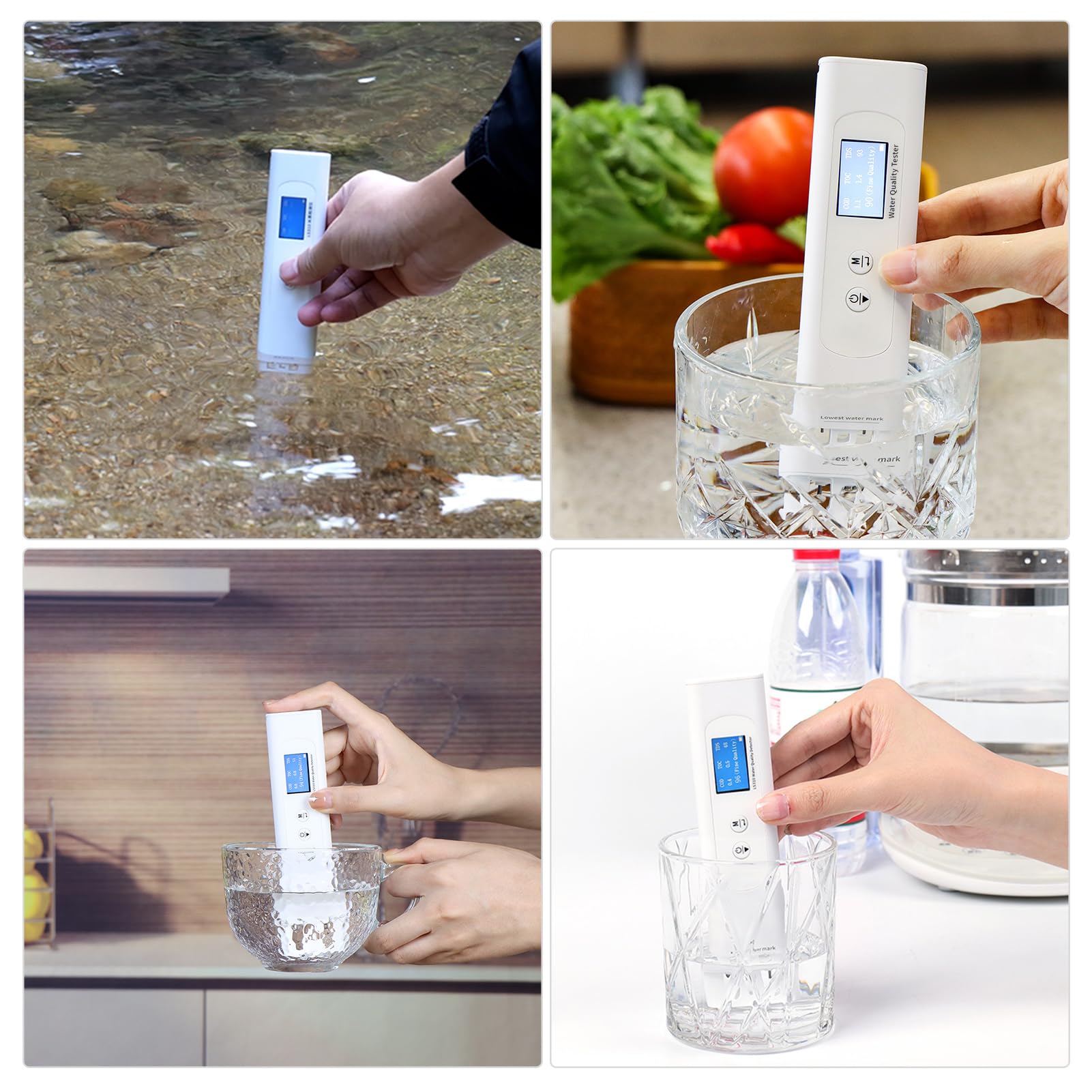 Rilevatore di qualità dell'acqua 6in1 TDS TOC COD UV275 Tester di temperatura EC Funzione di valutazione intelligente Sonda ad alta sensibilità IP67 Impermeabile per analisi
