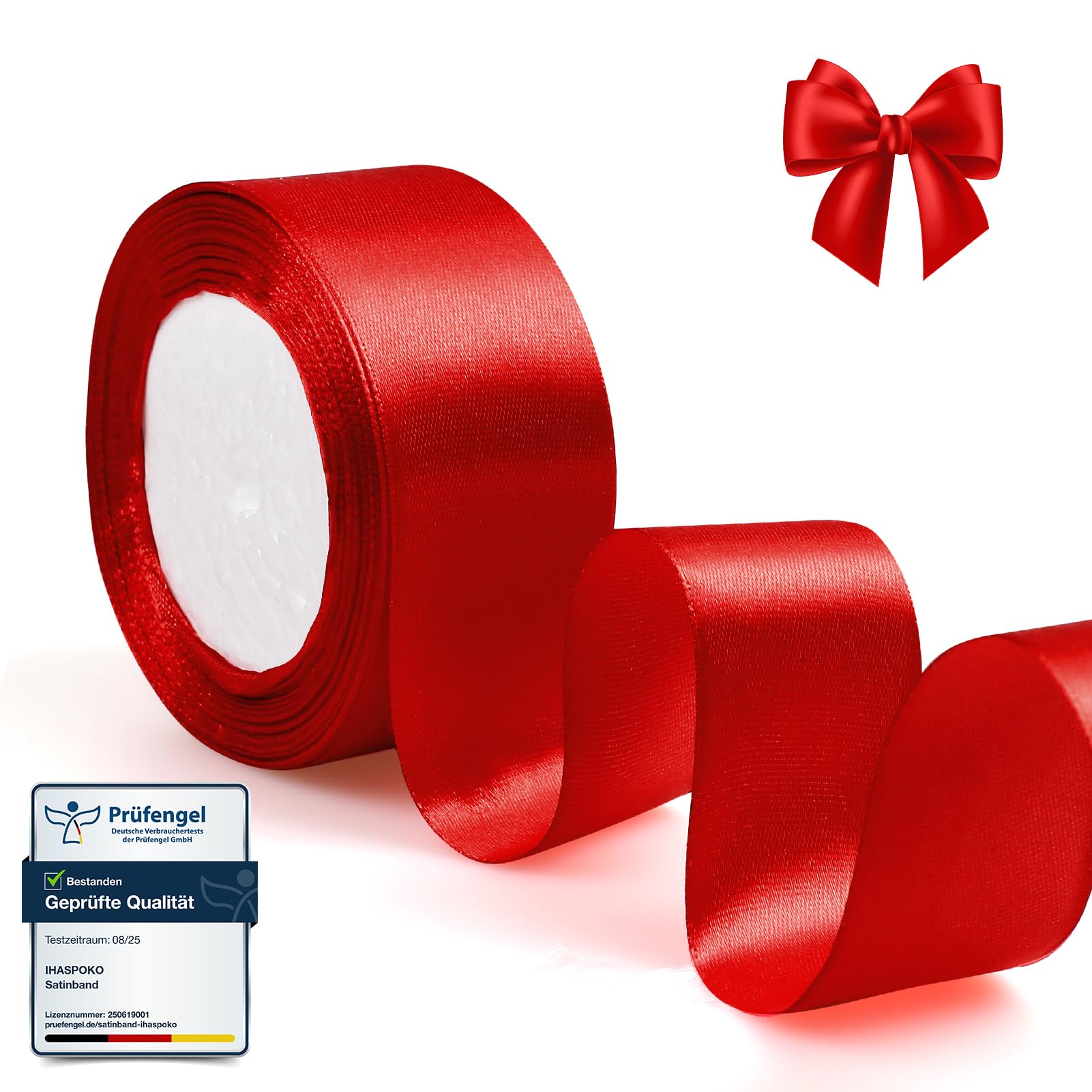 Kerstlint Satijn Lint Christmas Sterren Blauw & Zilver 23mm X 25meter P 100007305